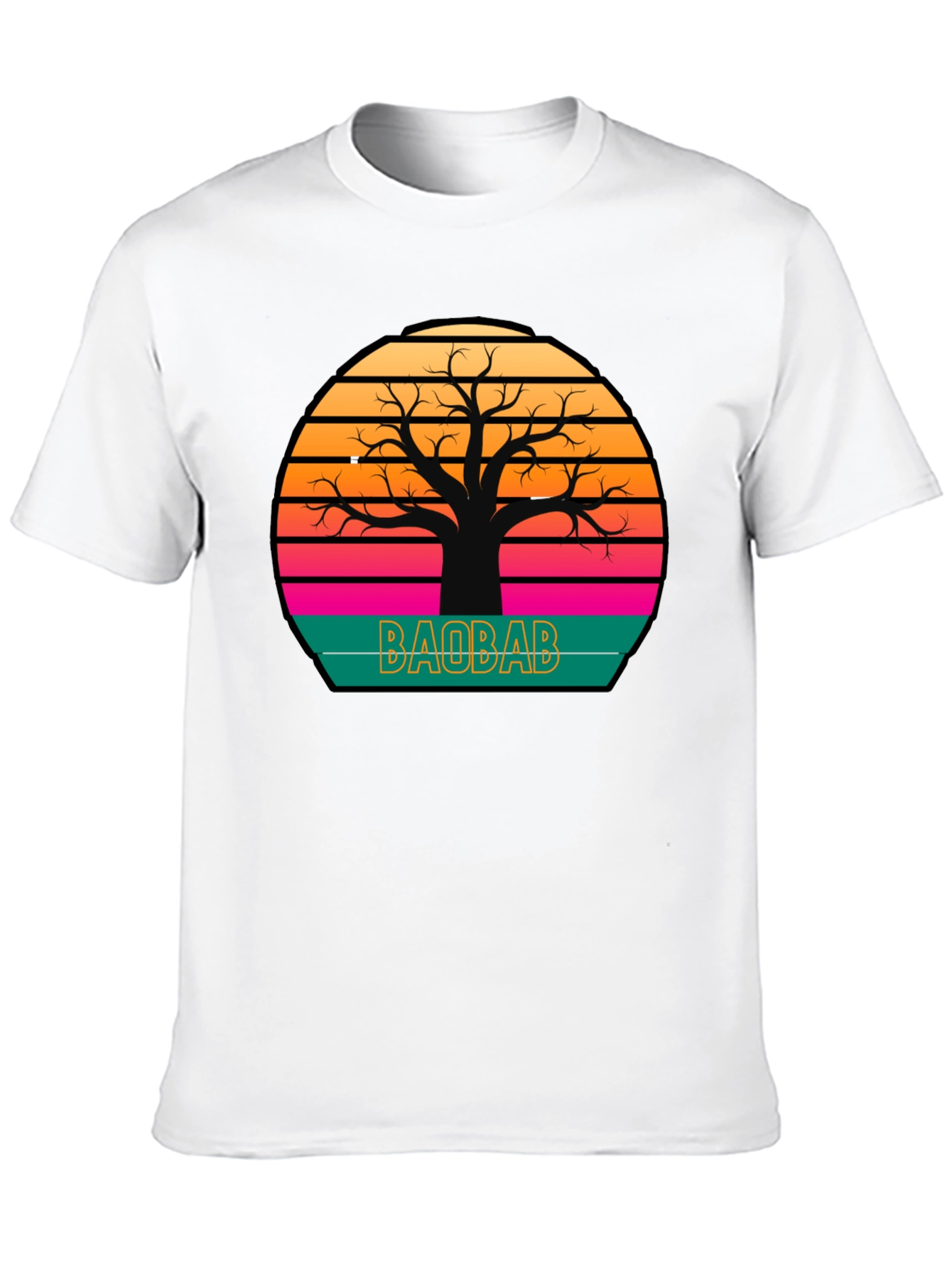 Baobab Tree Sunset Graphic Tee - Retro Style