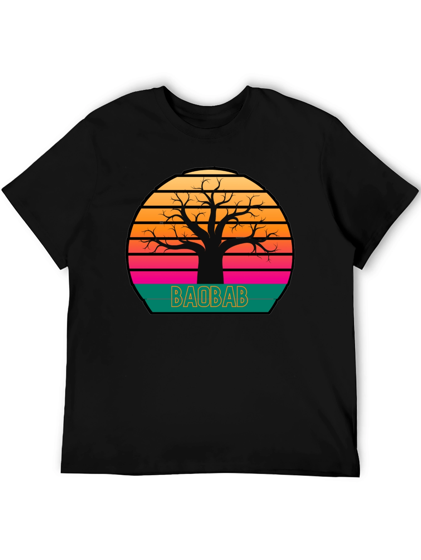 Baobab Tree Sunset Graphic Tee - Retro Style