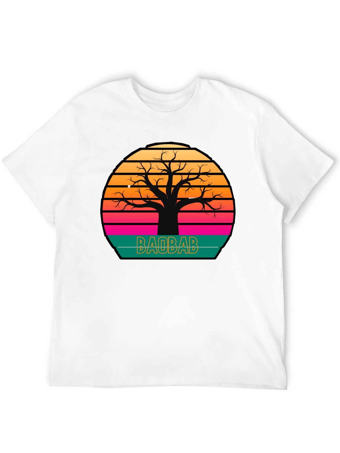 Baobab Tree Sunset Graphic Tee - Retro Style