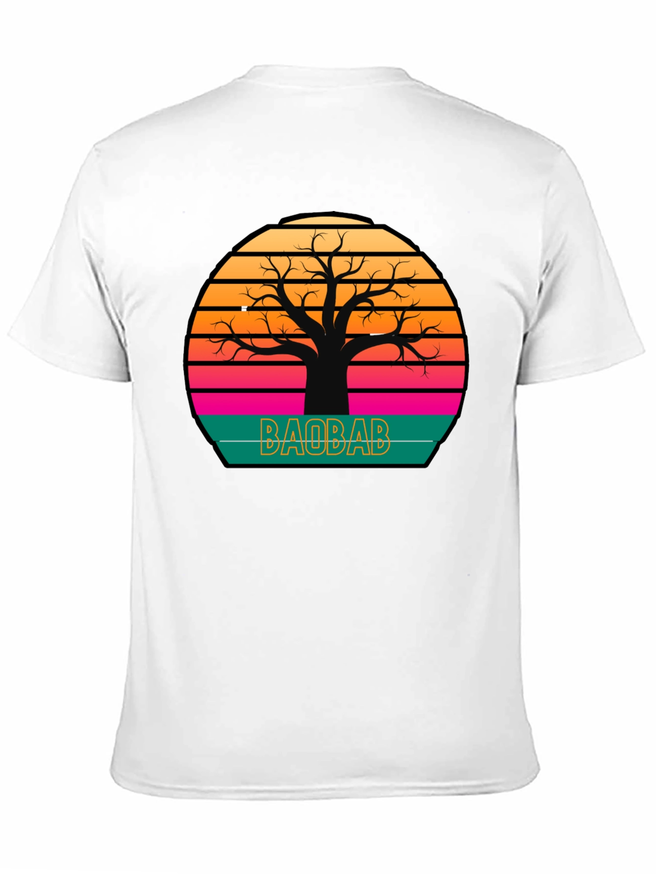 Baobab Tree Sunset Graphic Tee - Retro Style