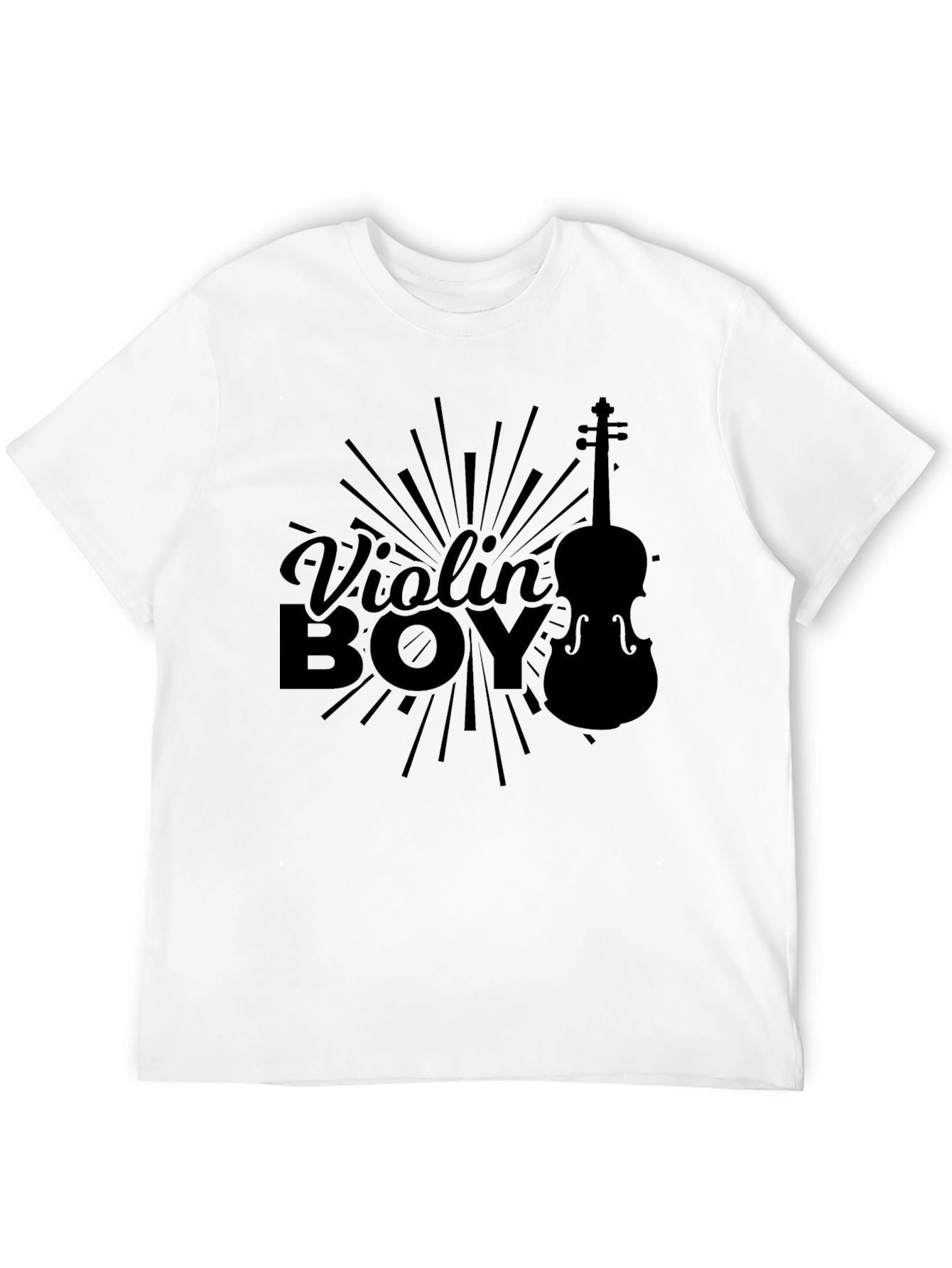Violin Boy Graphic T-Shirt - Black