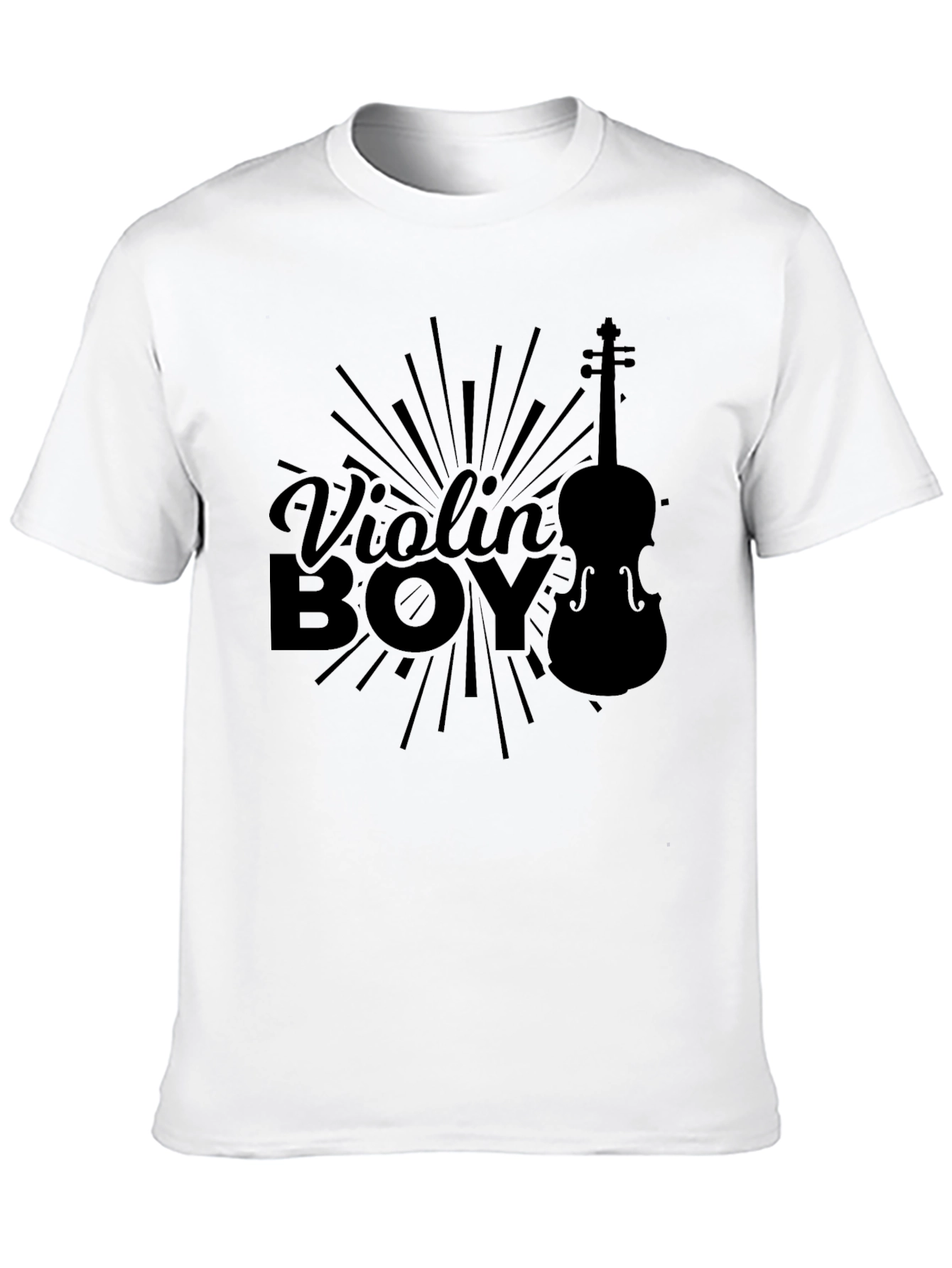 Violin Boy Graphic T-Shirt - Black