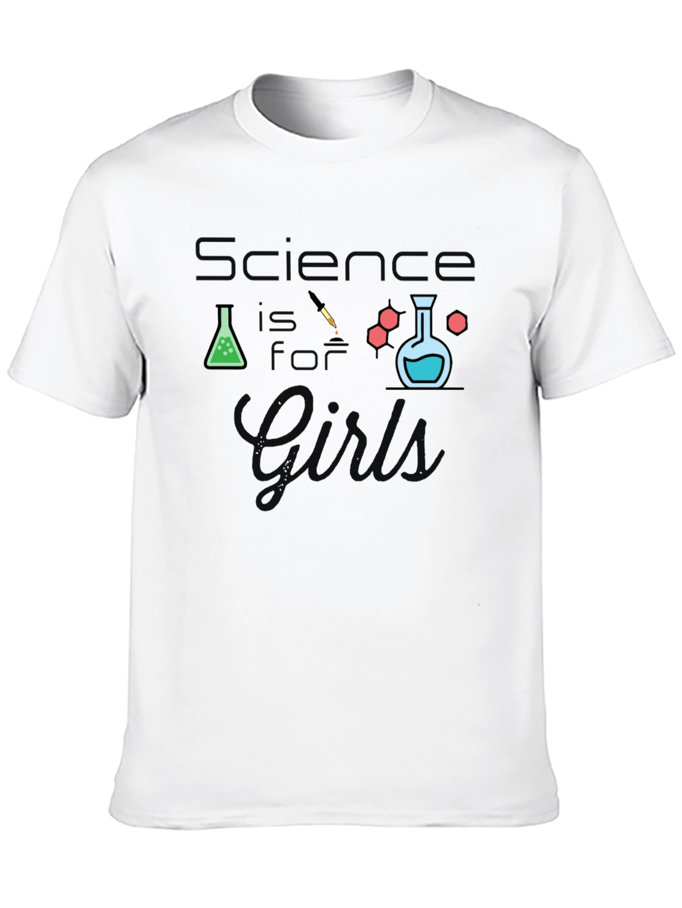 Science is For Girls Black T-Shirt