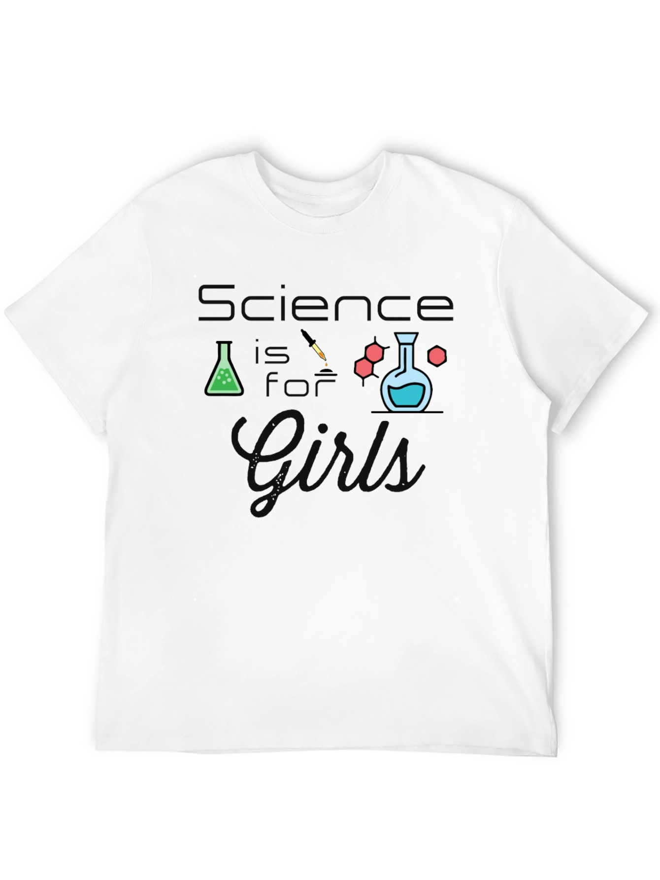 Science is For Girls Black T-Shirt