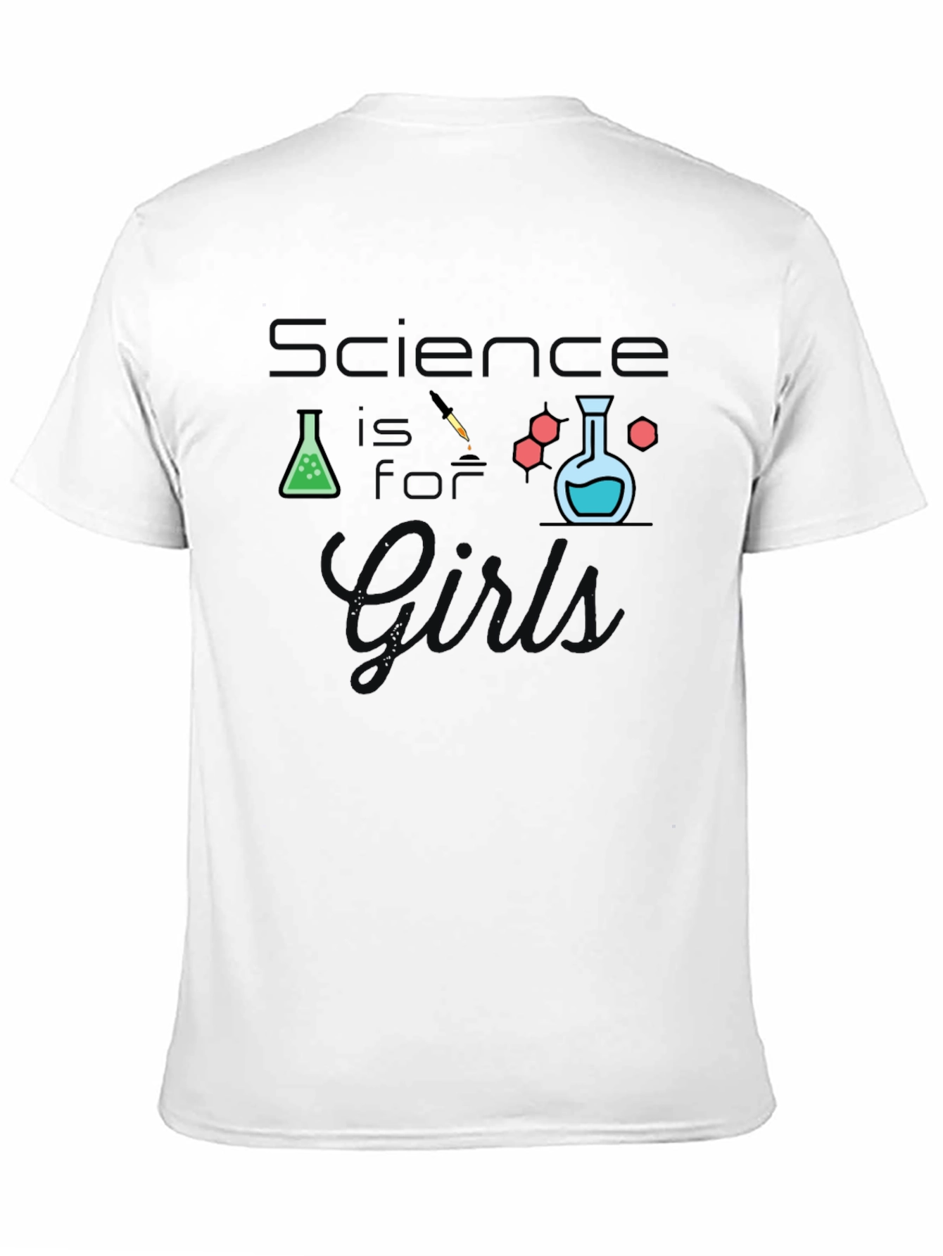 Science is For Girls Black T-Shirt