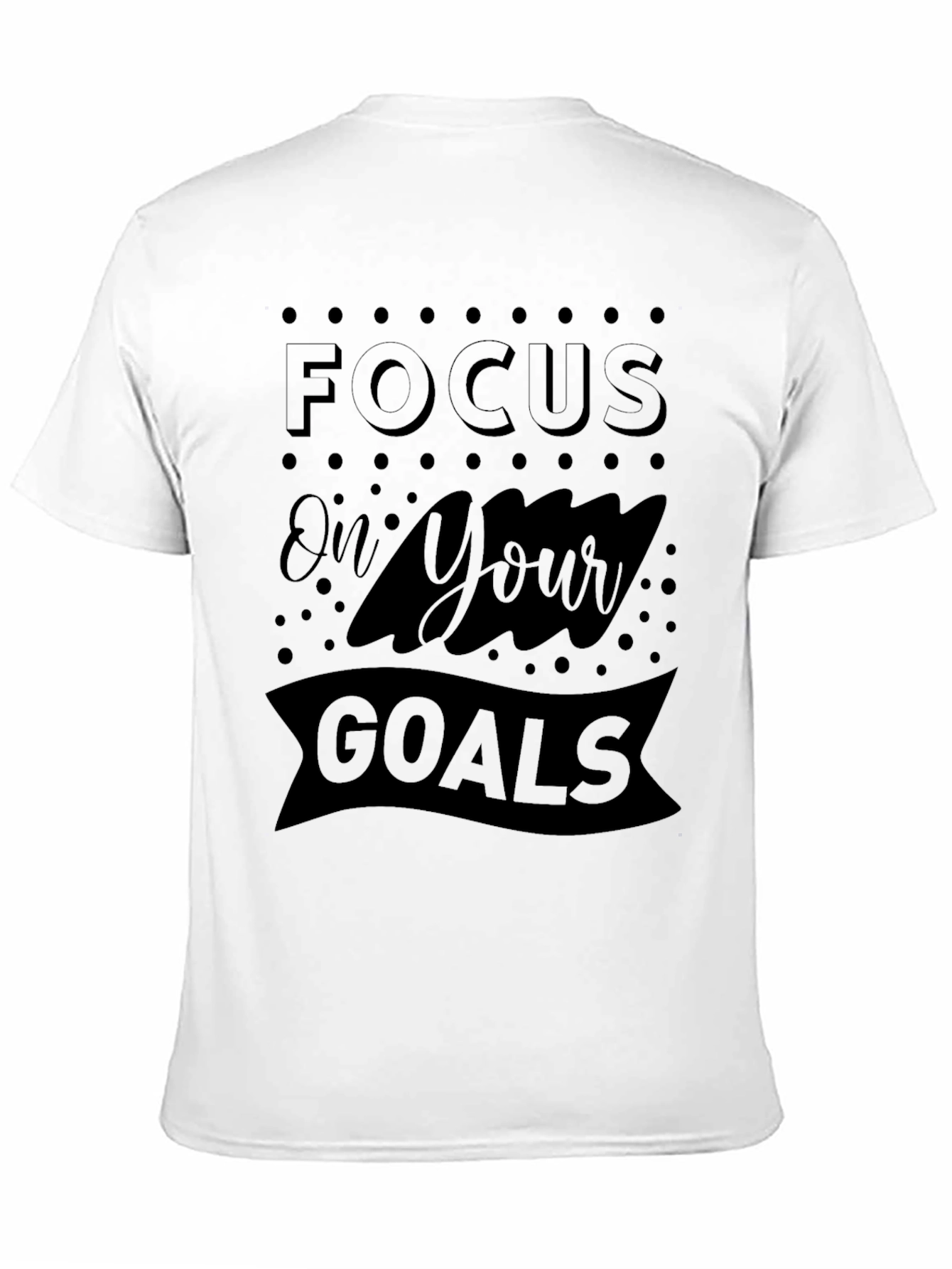 Focus on Your Goals Graphic Print Mens Black T-Shirt