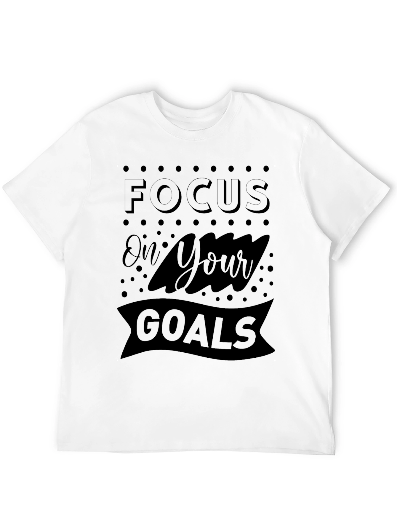 Focus on Your Goals Graphic Print Mens Black T-Shirt