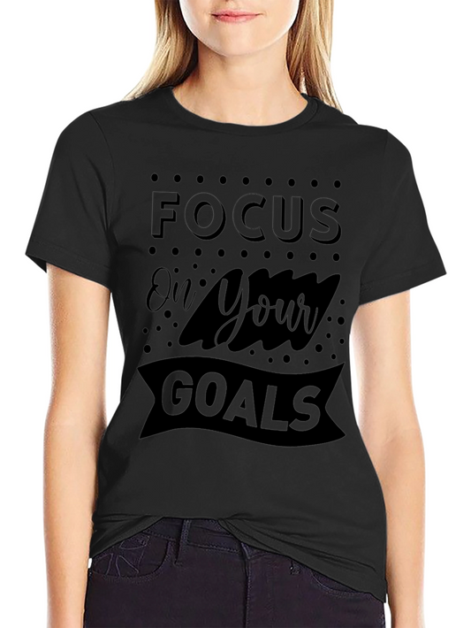 Focus on Your Goals Graphic Print Mens Black T-Shirt