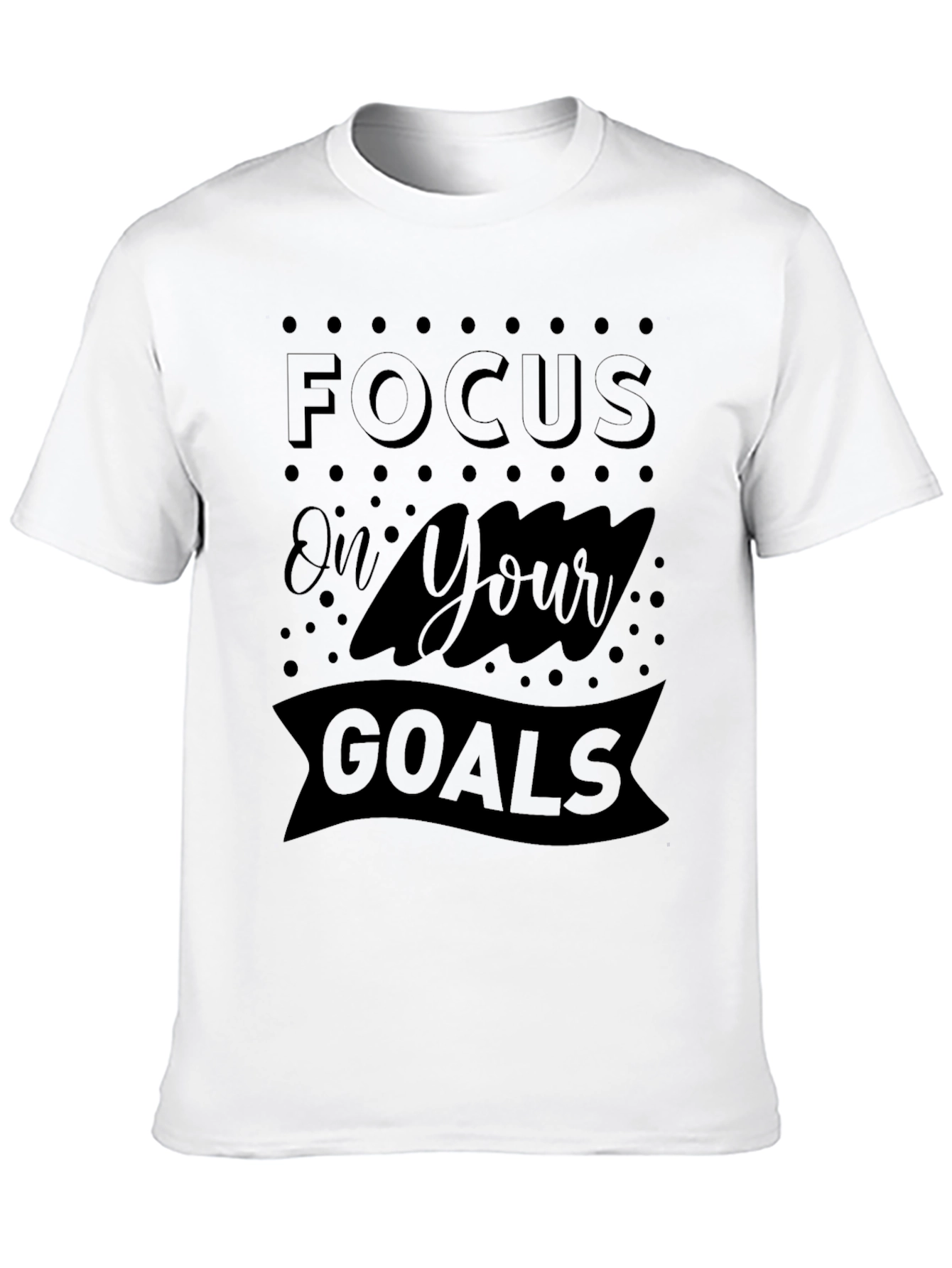 Focus on Your Goals Graphic Print Mens Black T-Shirt