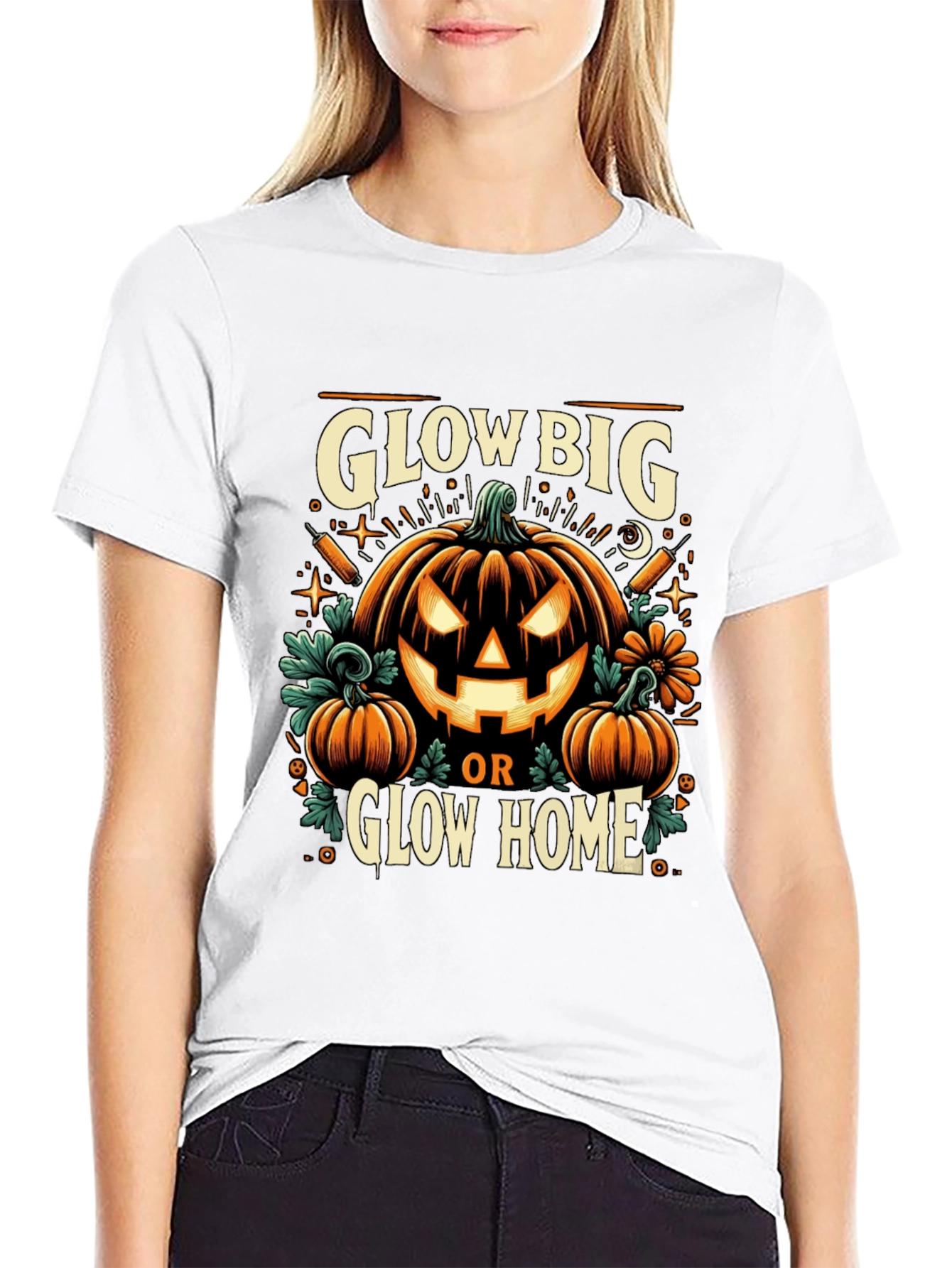 Glow Big or Glow Home Halloween T-Shirt