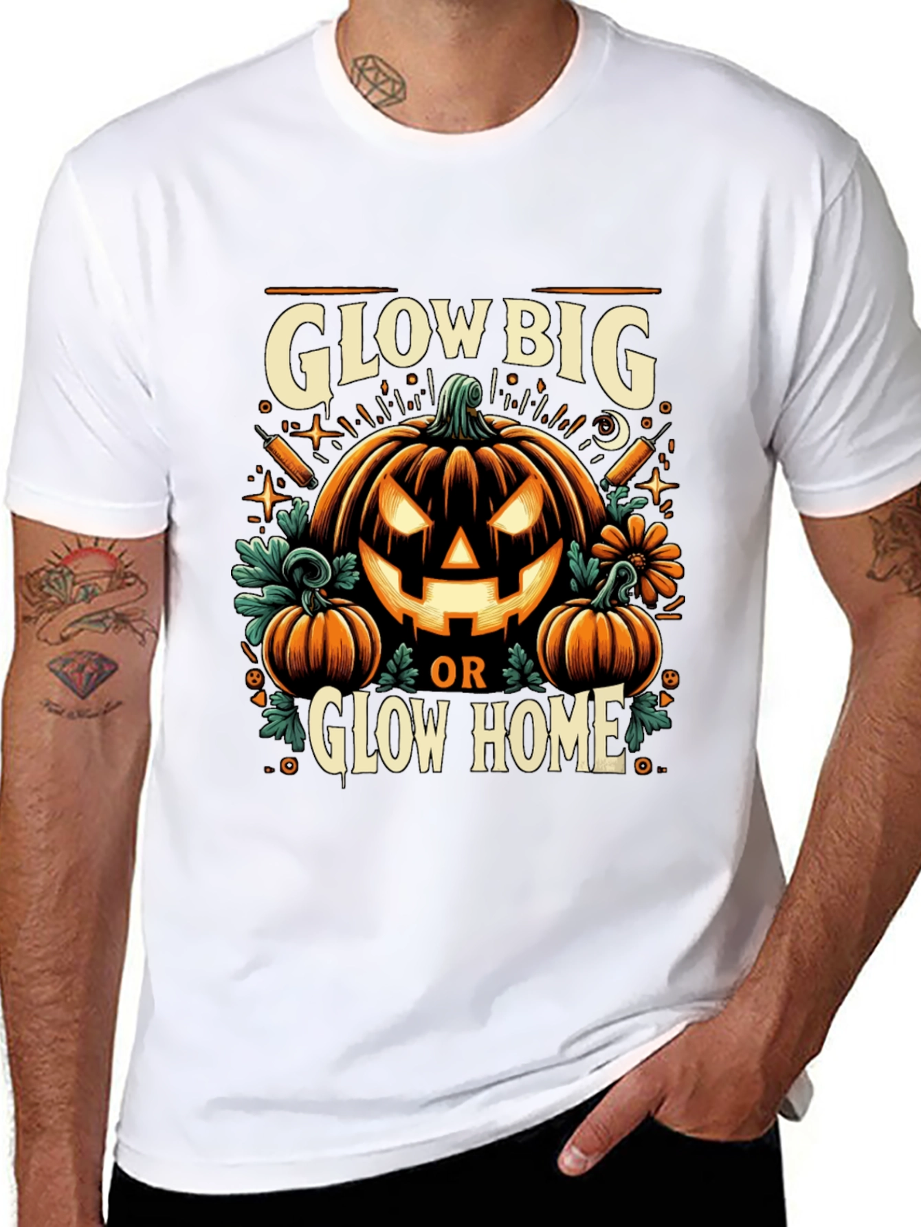 Glow Big or Glow Home Halloween T-Shirt
