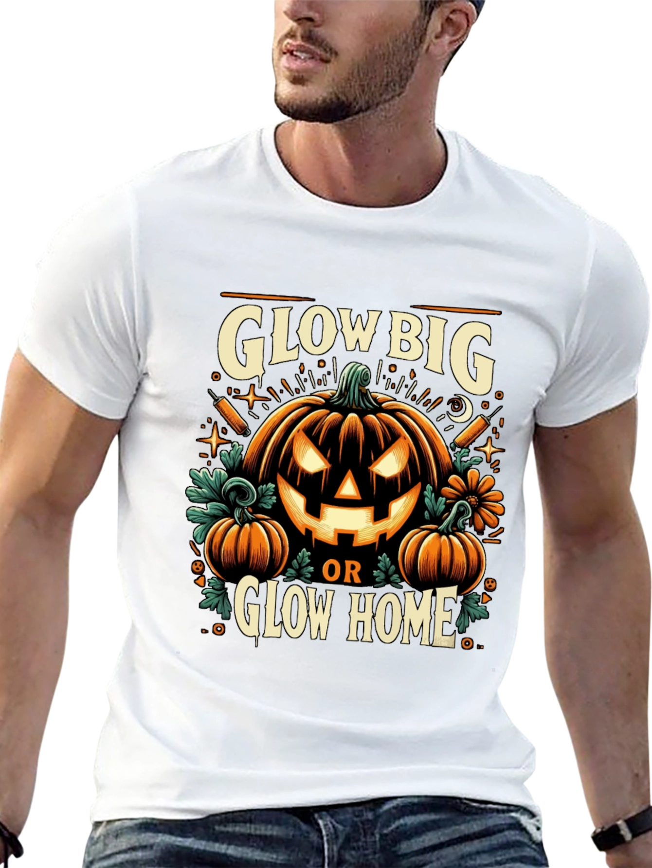 Glow Big or Glow Home Halloween T-Shirt