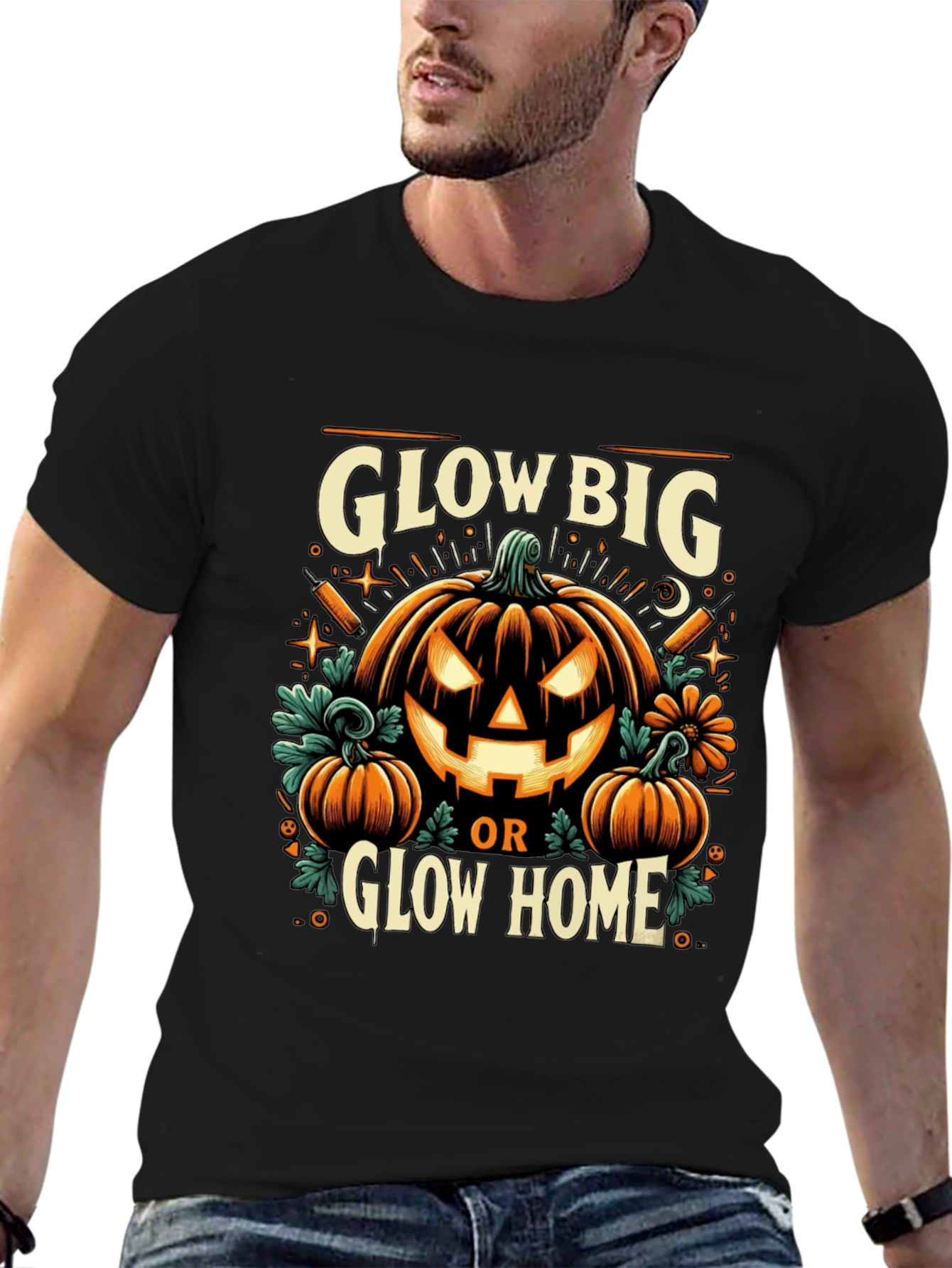 Glow Big or Glow Home Halloween T-Shirt