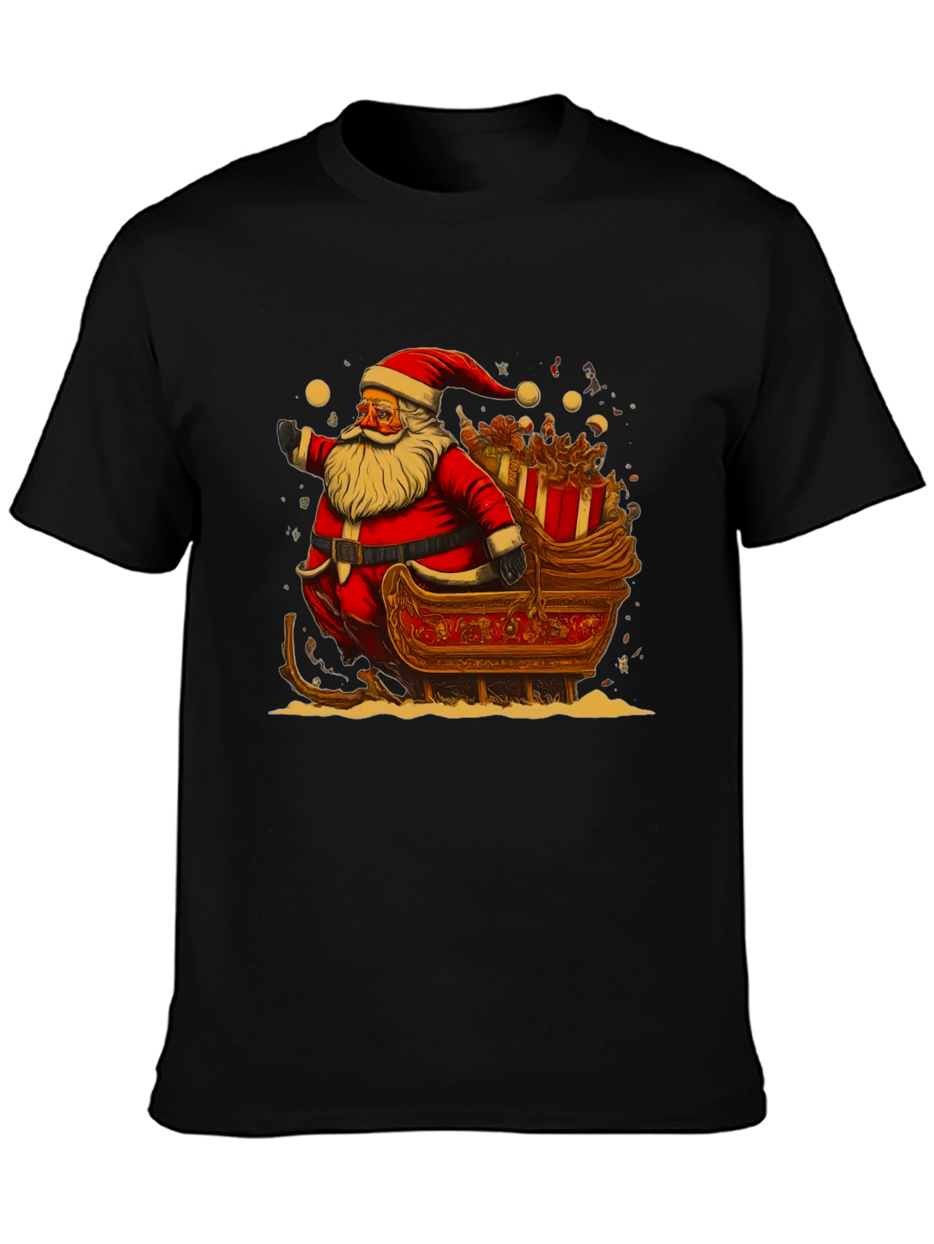 Santa Sleigh Graphic Tee - Holiday Cheer