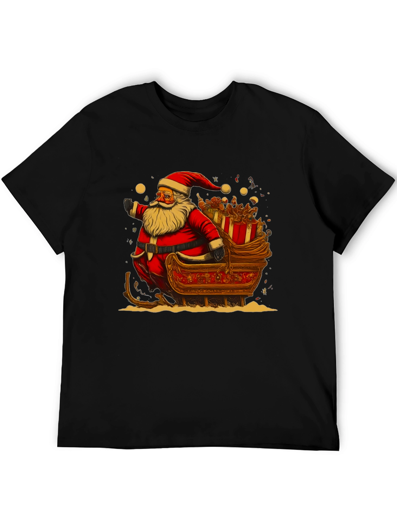 Santa Sleigh Graphic Tee - Holiday Cheer