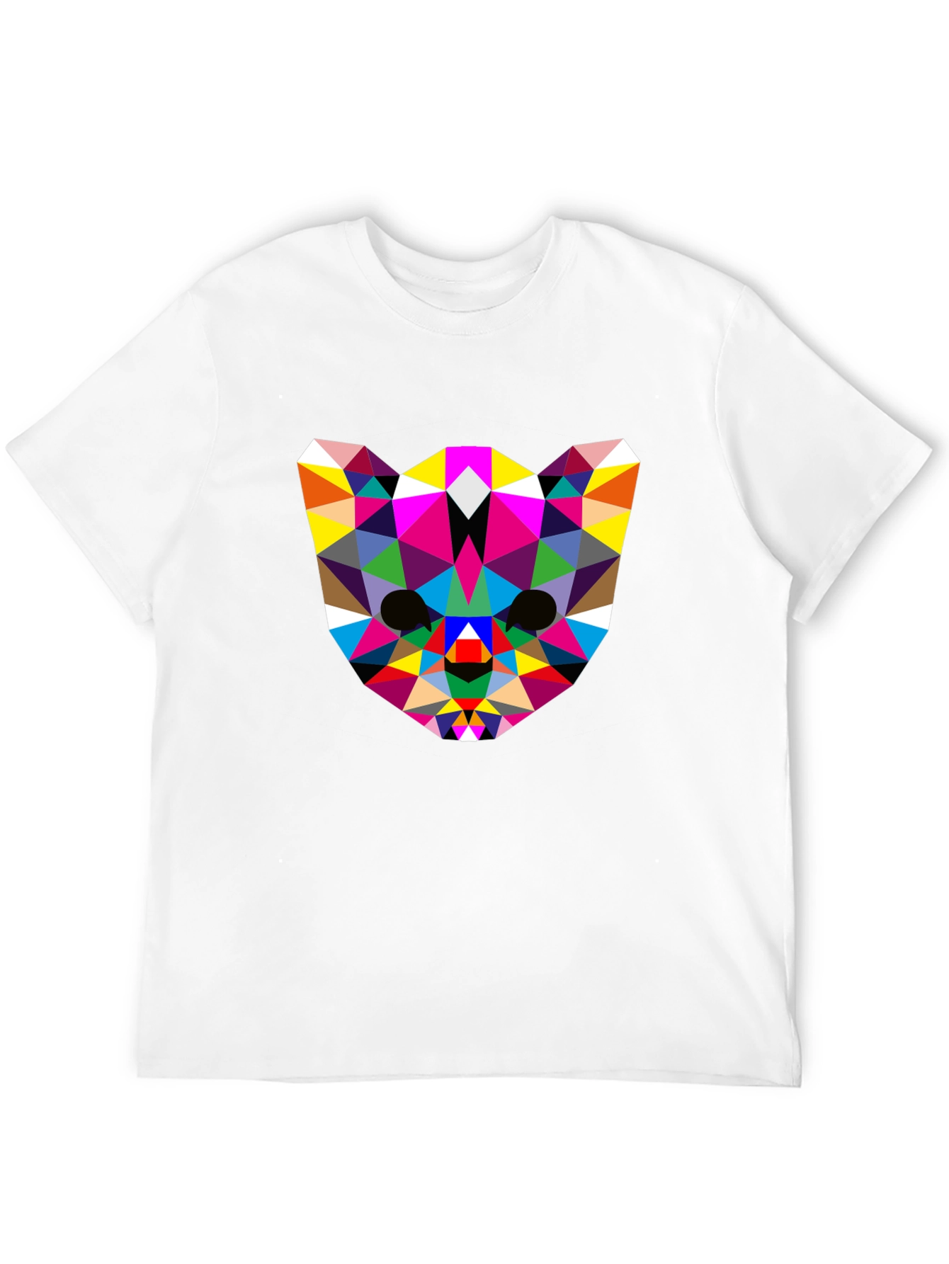Geometric Animal Face Tee - Modern Art Design