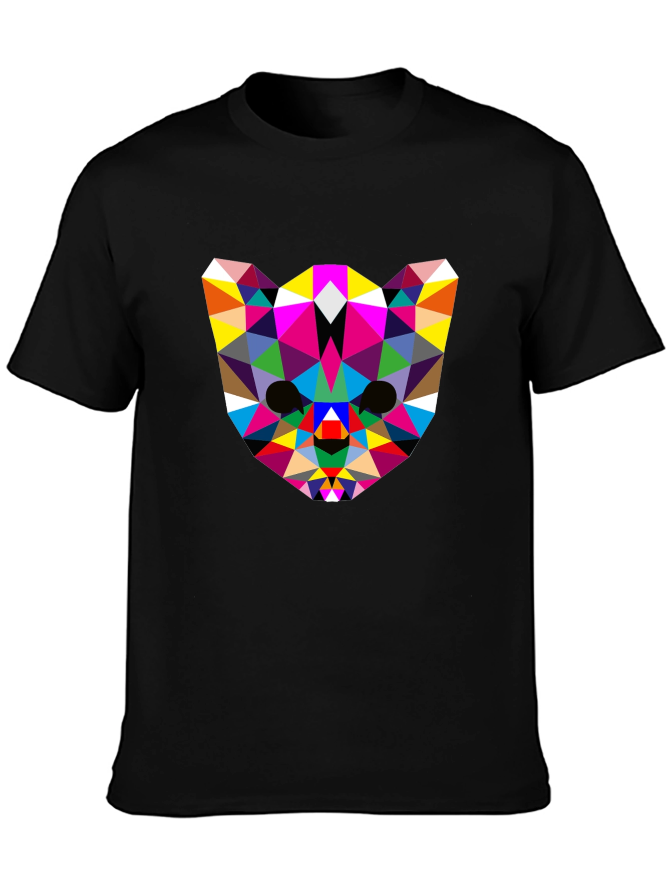 Geometric Animal Face Tee - Modern Art Design