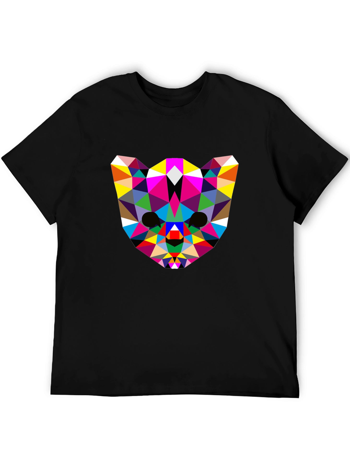 Geometric Animal Face Tee - Modern Art Design