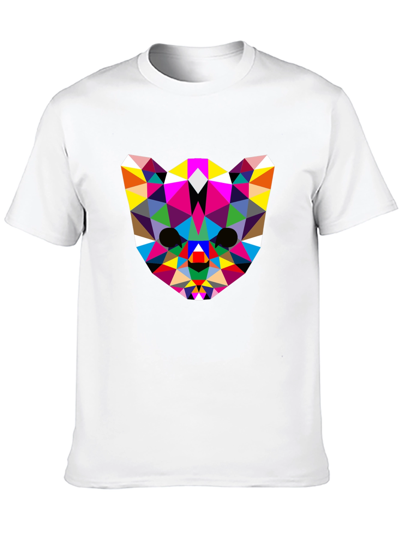 Geometric Animal Face Tee - Modern Art Design