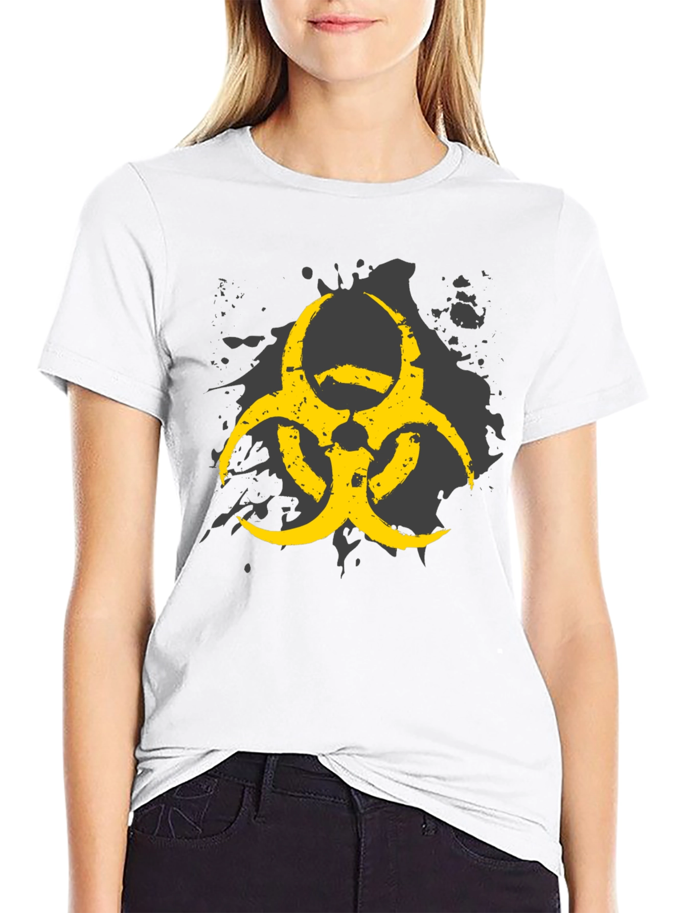 Biohazard Symbol Graphic Print Mens T-Shirt