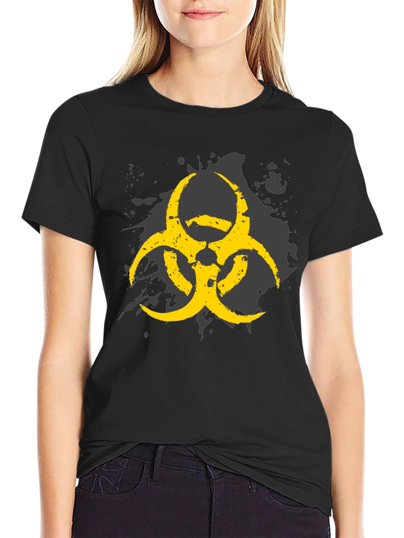 Biohazard Symbol Graphic Print Mens T-Shirt