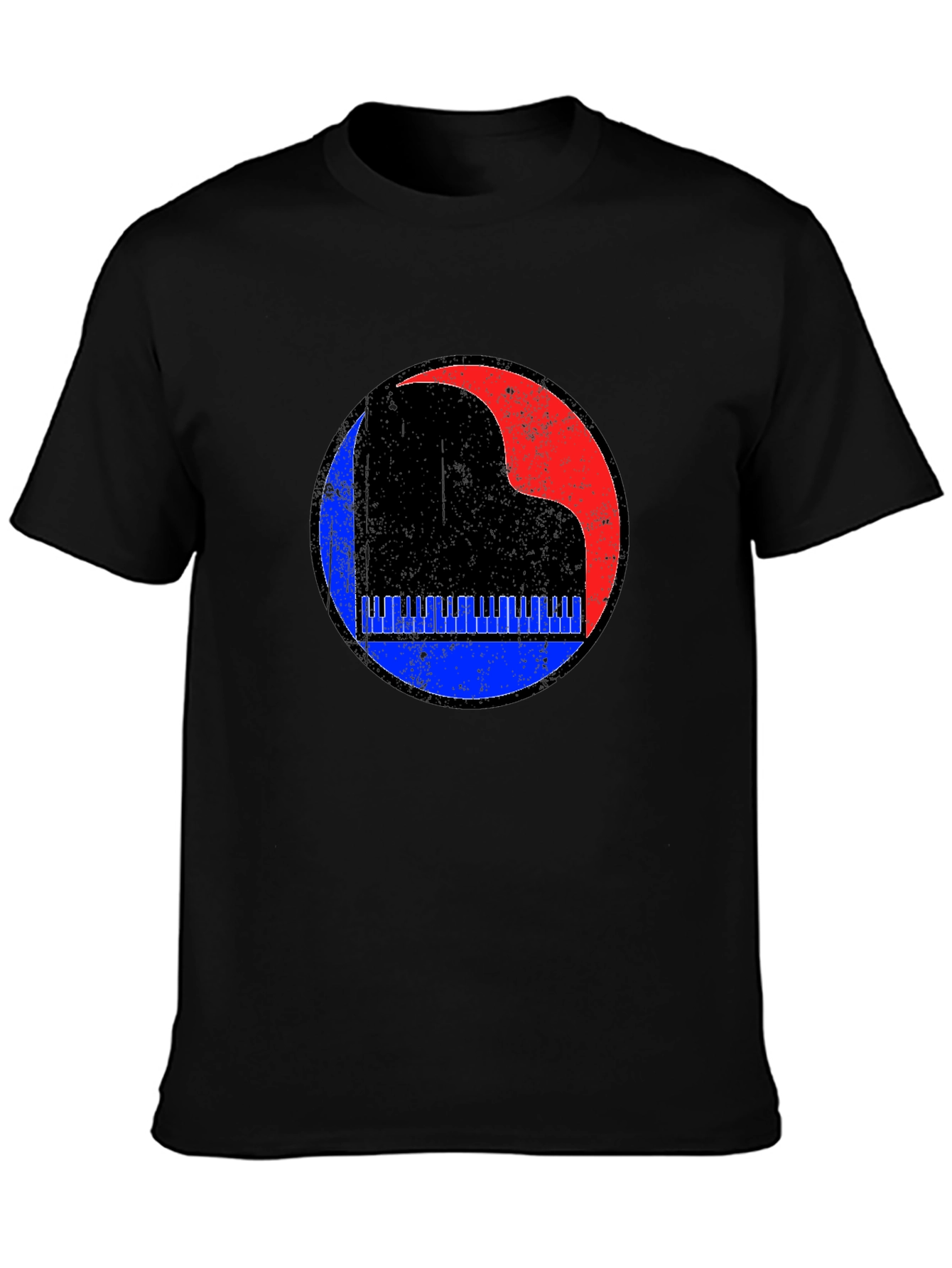 Retro Piano Graphic Tee - Black