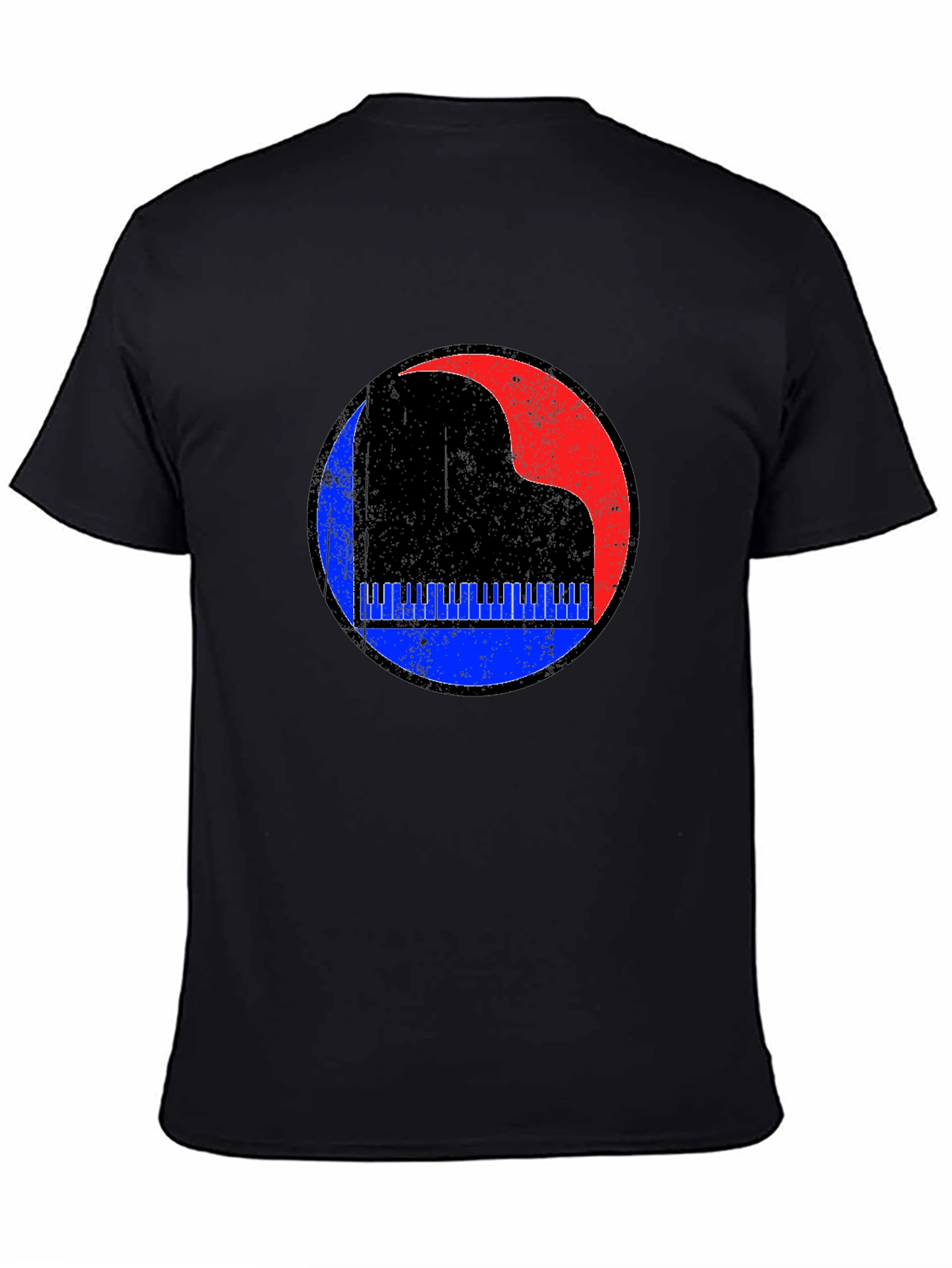 Retro Piano Graphic Tee - Black