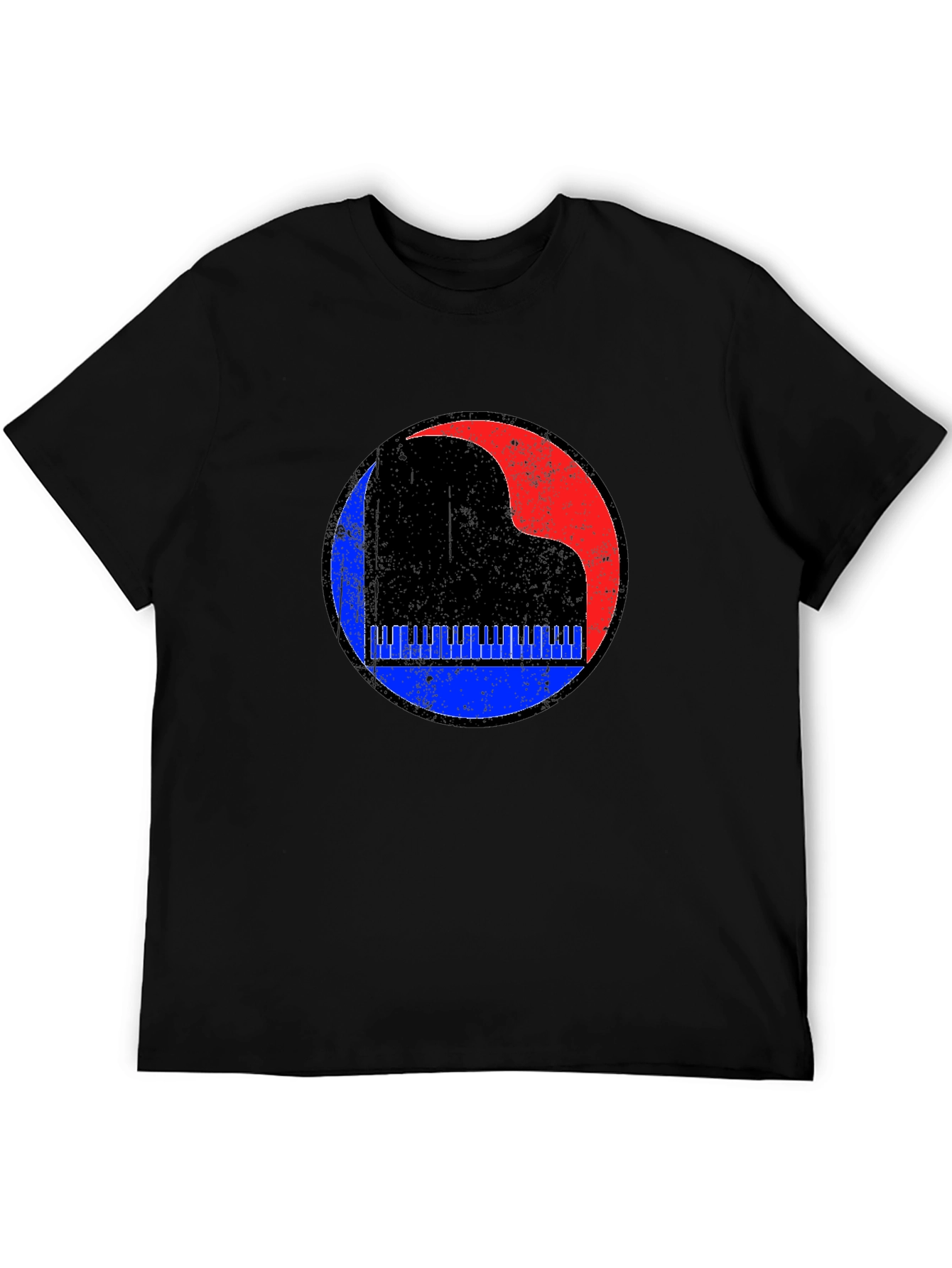Retro Piano Graphic Tee - Black