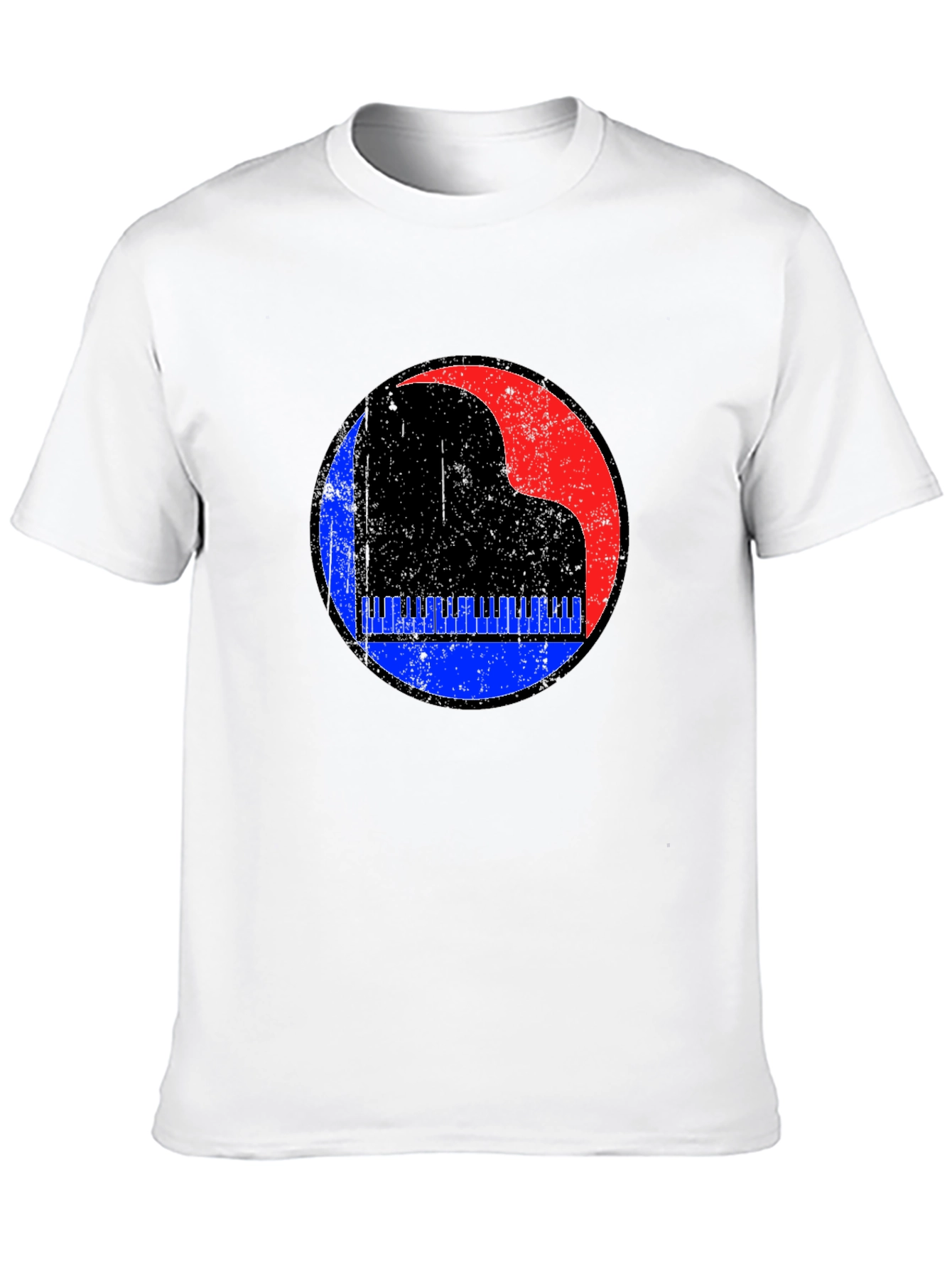 Retro Piano Graphic Tee - Black