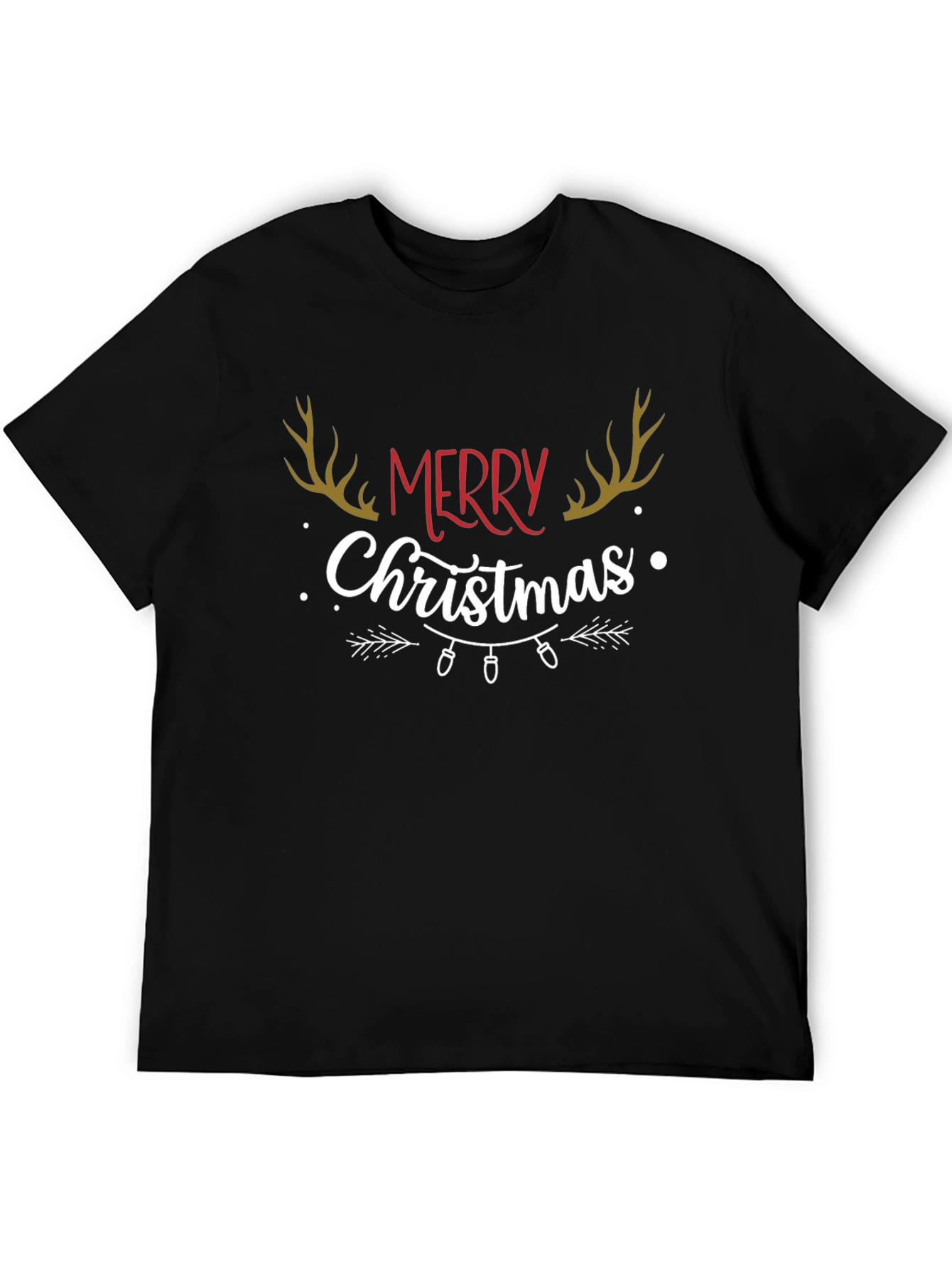 Merry Christmas Antler Graphic T-Shirt
