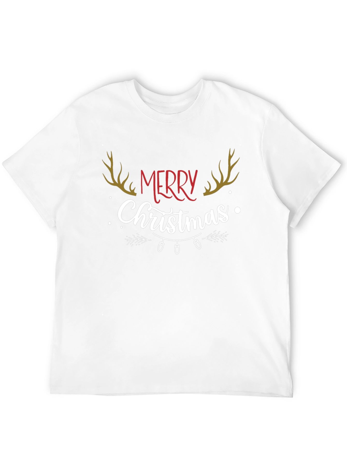 Merry Christmas Antler Graphic T-Shirt