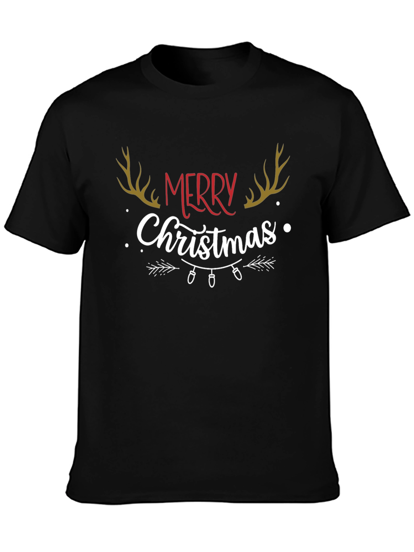 Merry Christmas Antler Graphic T-Shirt