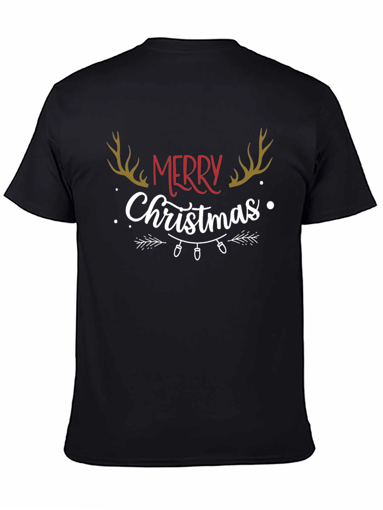 Merry Christmas Antler Graphic T-Shirt