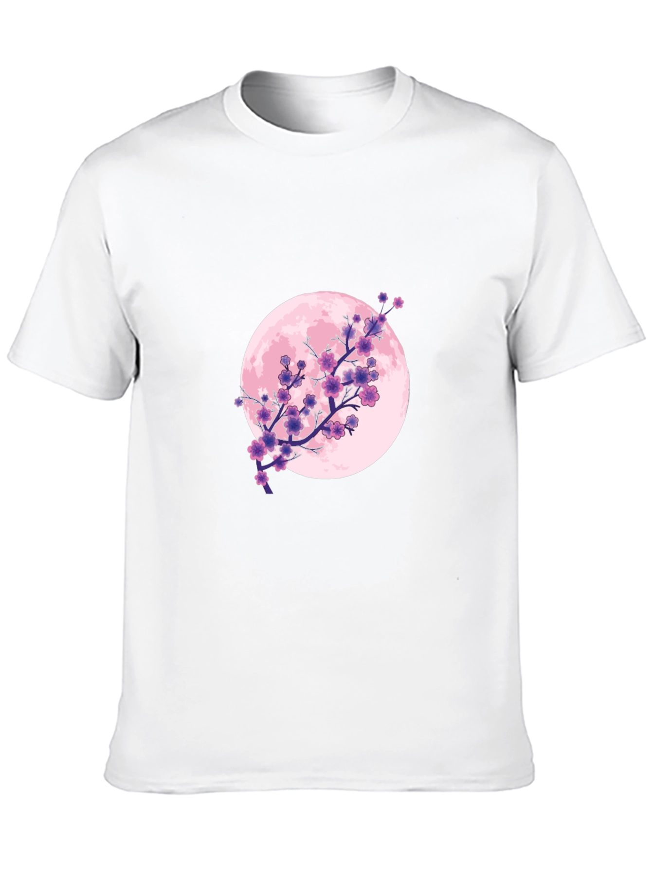 Floral Moon Graphic Tee - Black Cotton T-Shirt