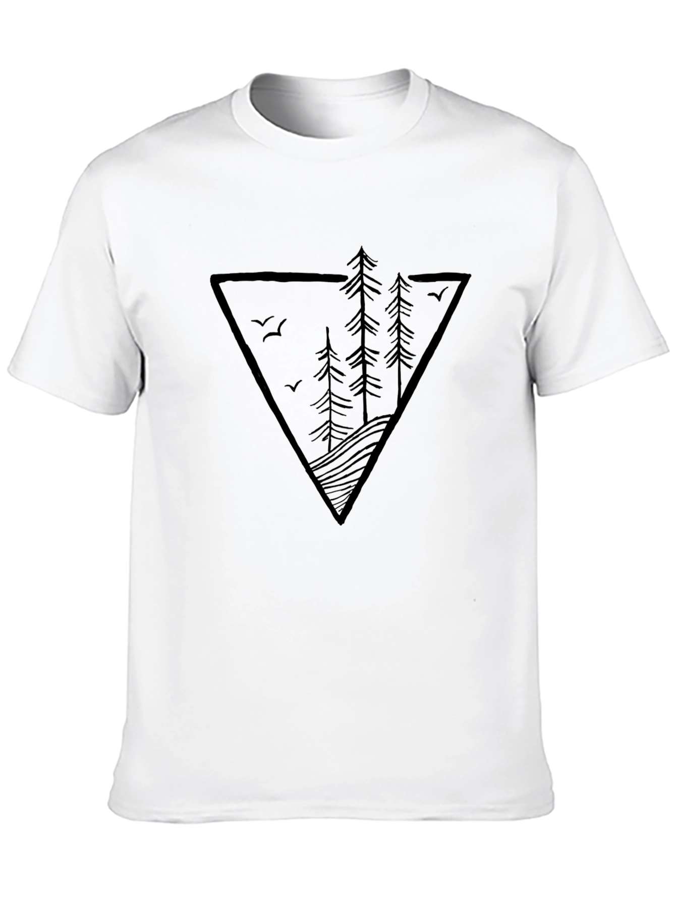Nature Triangle Graphic Tee - Mens Black T-Shirt