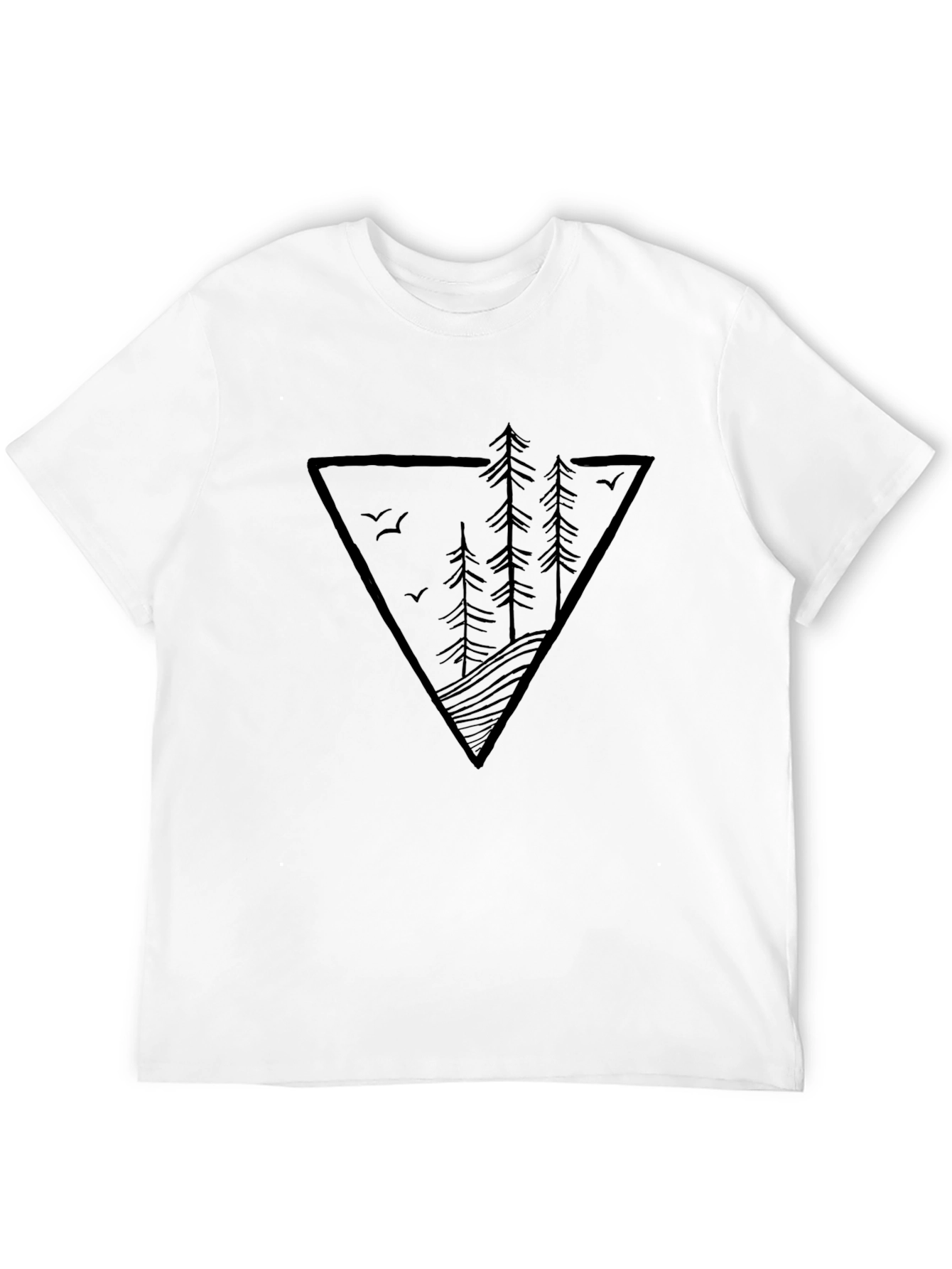 Nature Triangle Graphic Tee - Mens Black T-Shirt