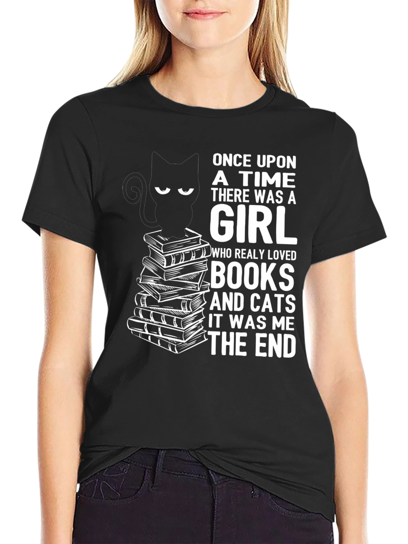 Books and Cats Graphic Tee