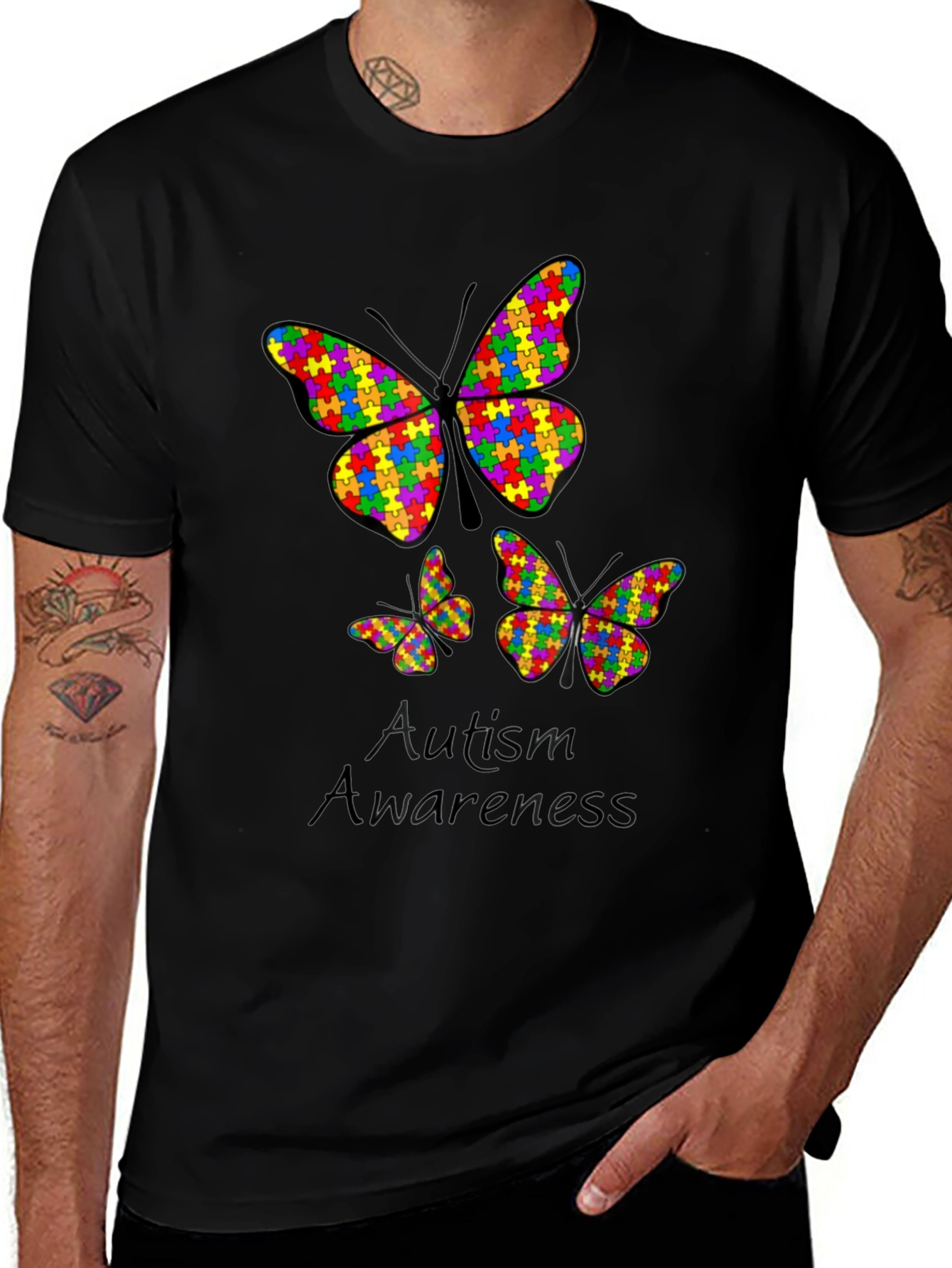 Autism Awareness Butterfly Puzzle Piece T-Shirt