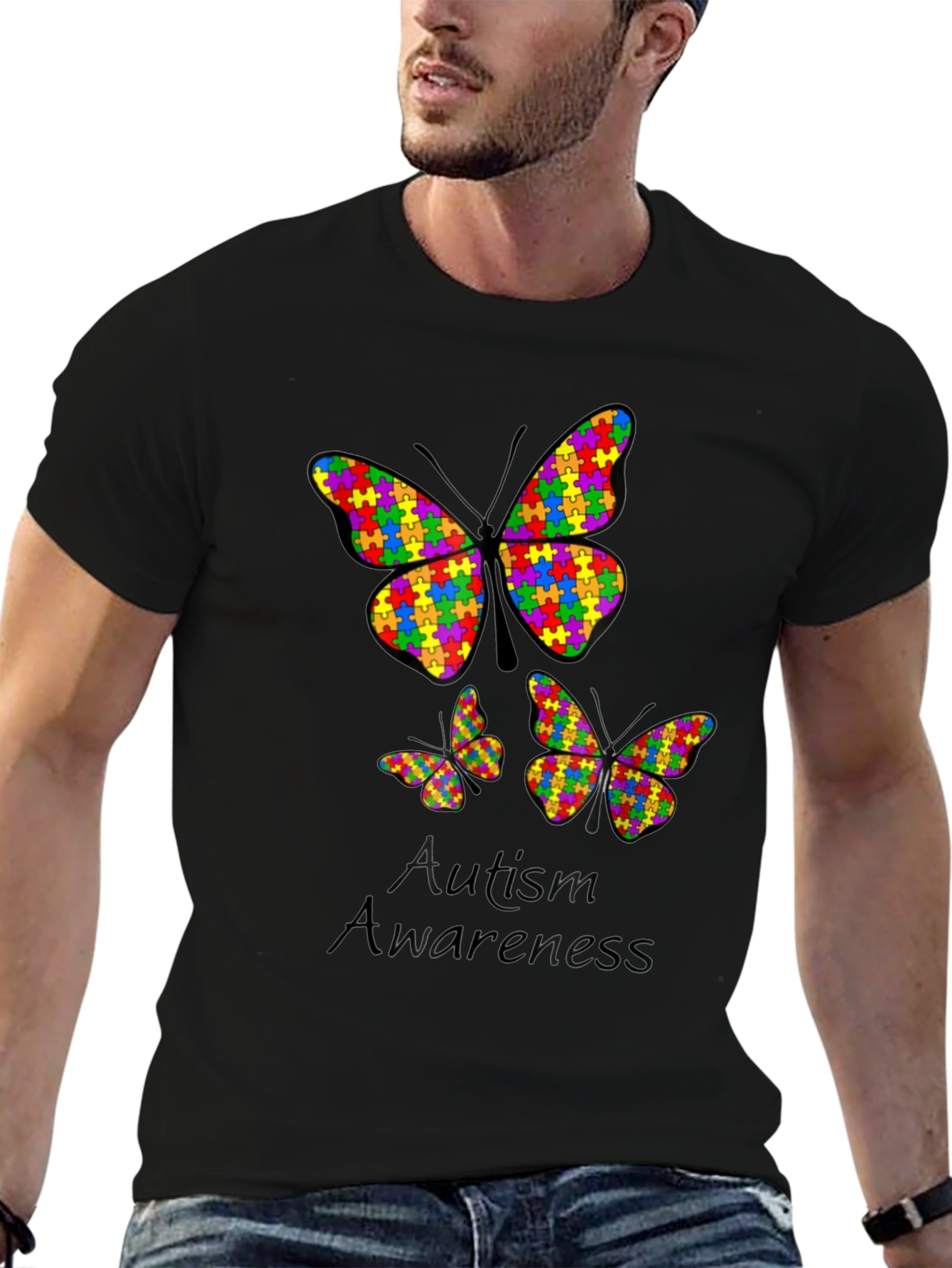 Autism Awareness Butterfly Puzzle Piece T-Shirt