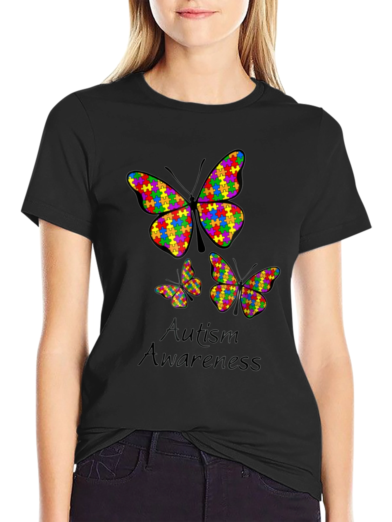 Autism Awareness Butterfly Puzzle Piece T-Shirt