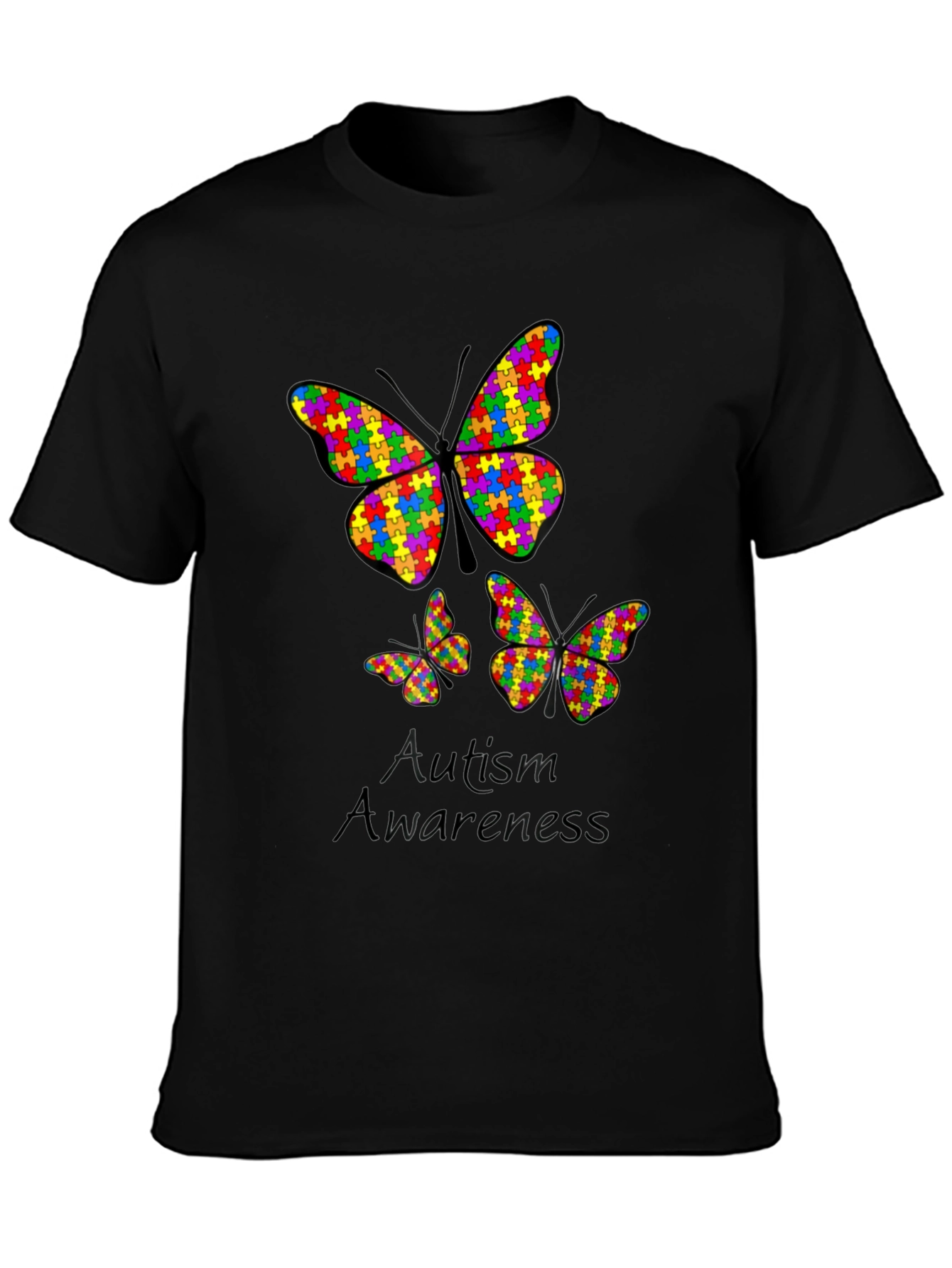 Autism Awareness Butterfly Puzzle Piece T-Shirt