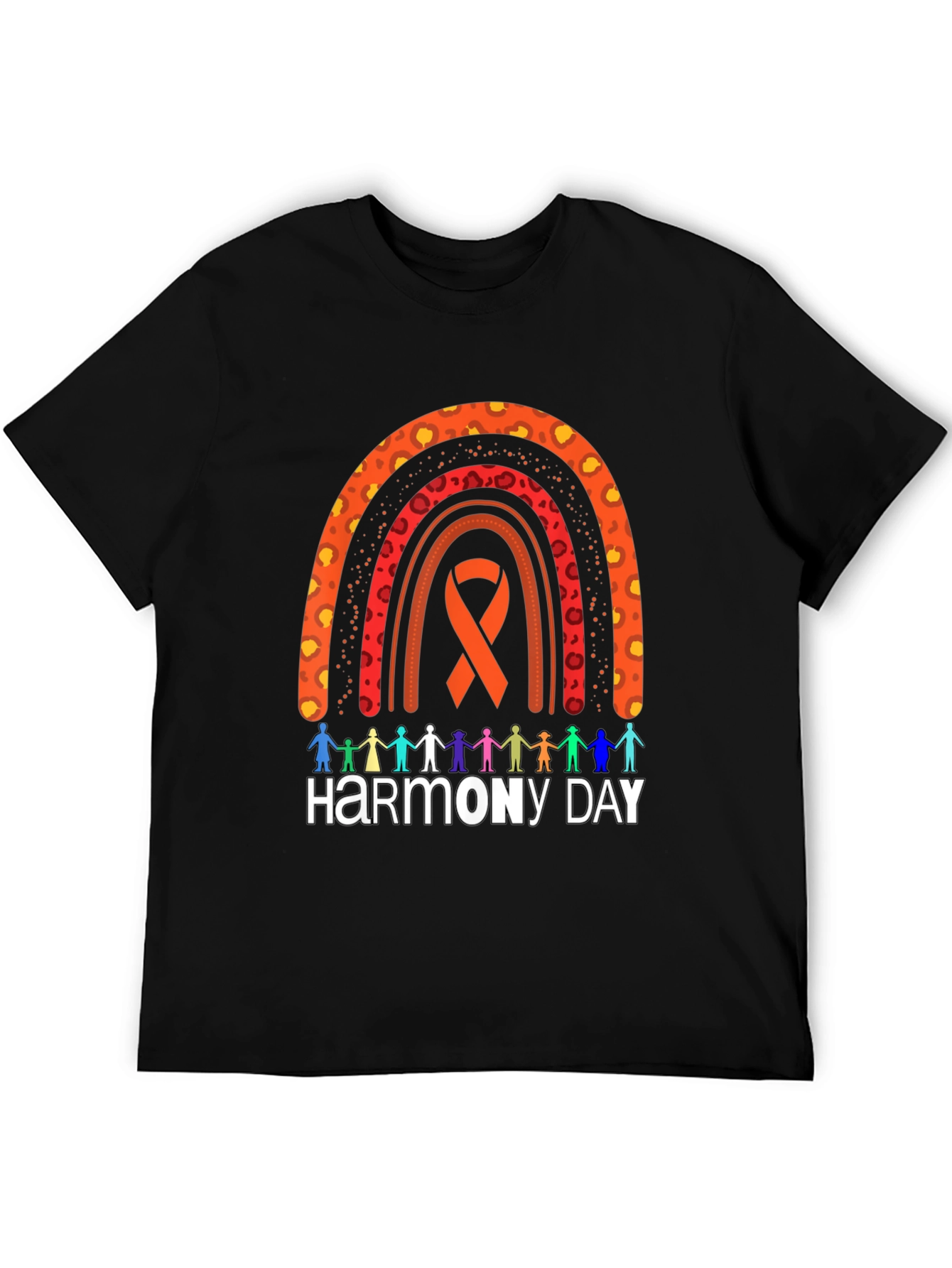 Harmony Day Graphic Tee - Rainbow Ribbon Design