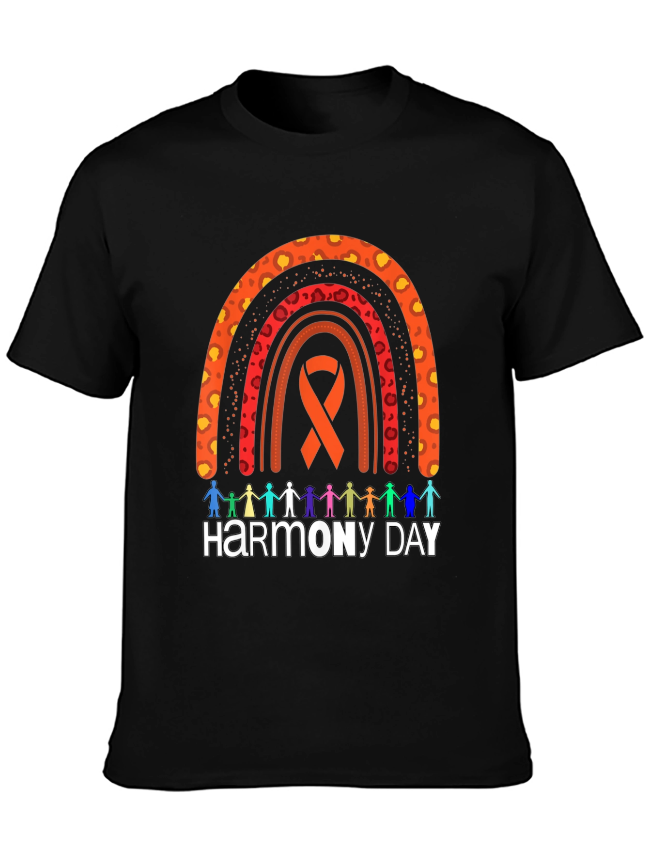 Harmony Day Graphic Tee - Rainbow Ribbon Design