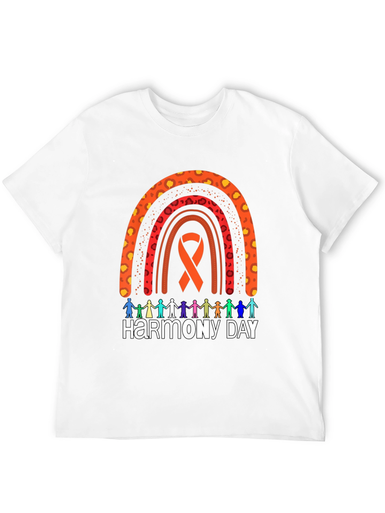 Harmony Day Graphic Tee - Rainbow Ribbon Design