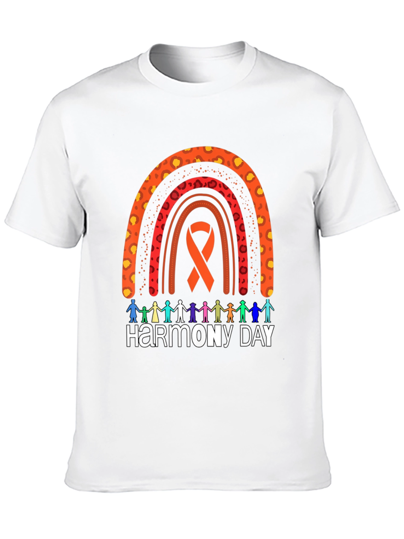 Harmony Day Graphic Tee - Rainbow Ribbon Design