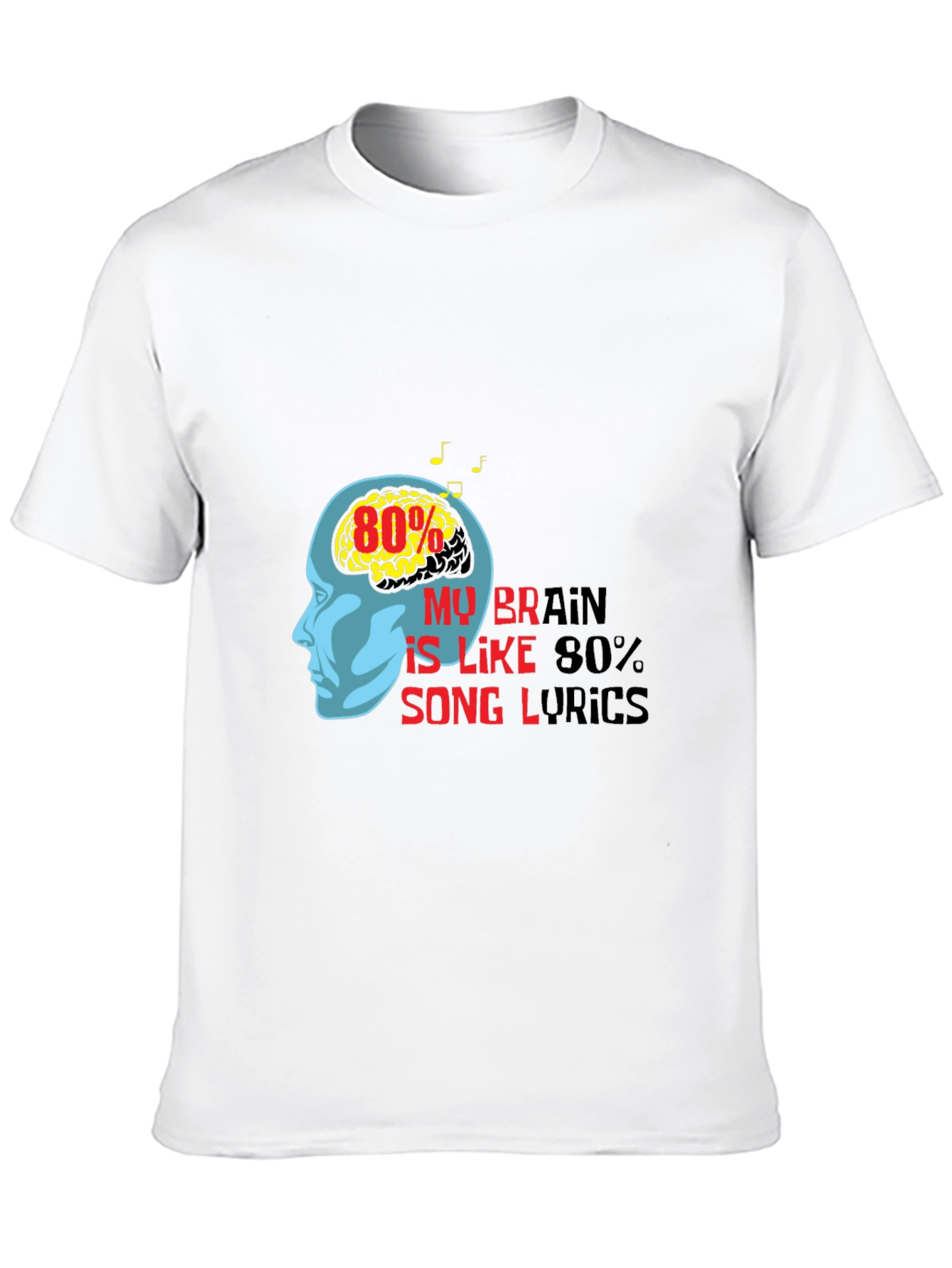 Brain Song Lyrics Graphic Tee - Music Lover T-Shirt