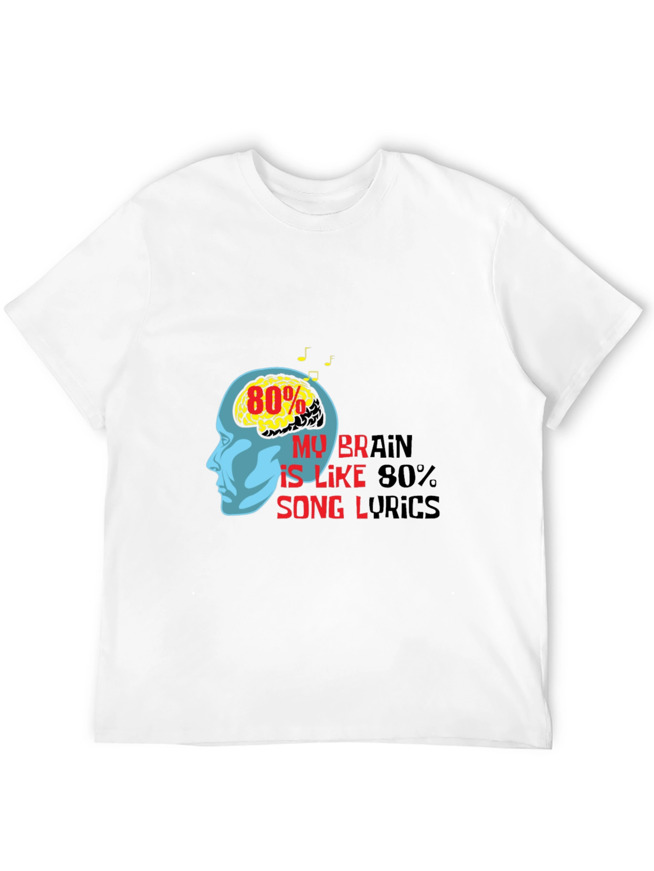 Brain Song Lyrics Graphic Tee - Music Lover T-Shirt