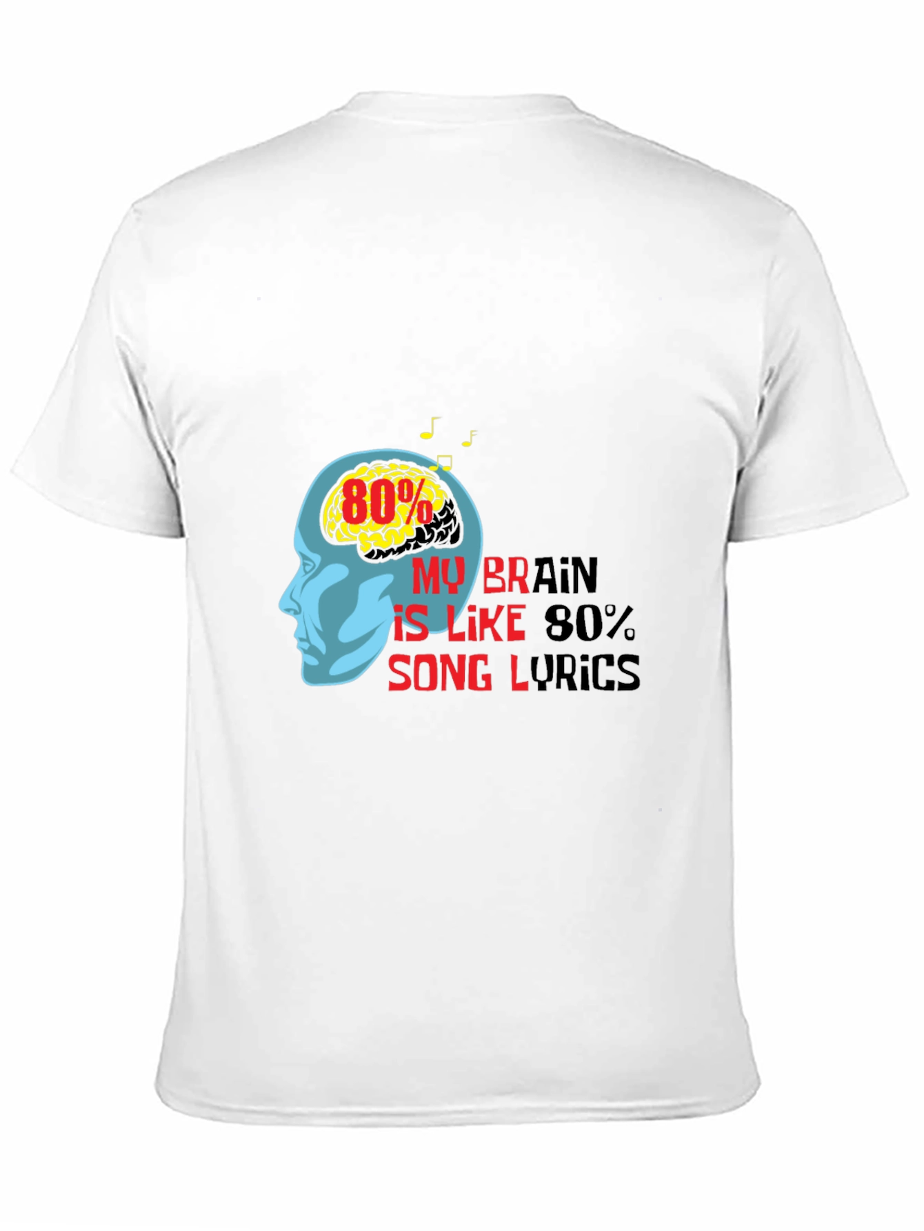 Brain Song Lyrics Graphic Tee - Music Lover T-Shirt