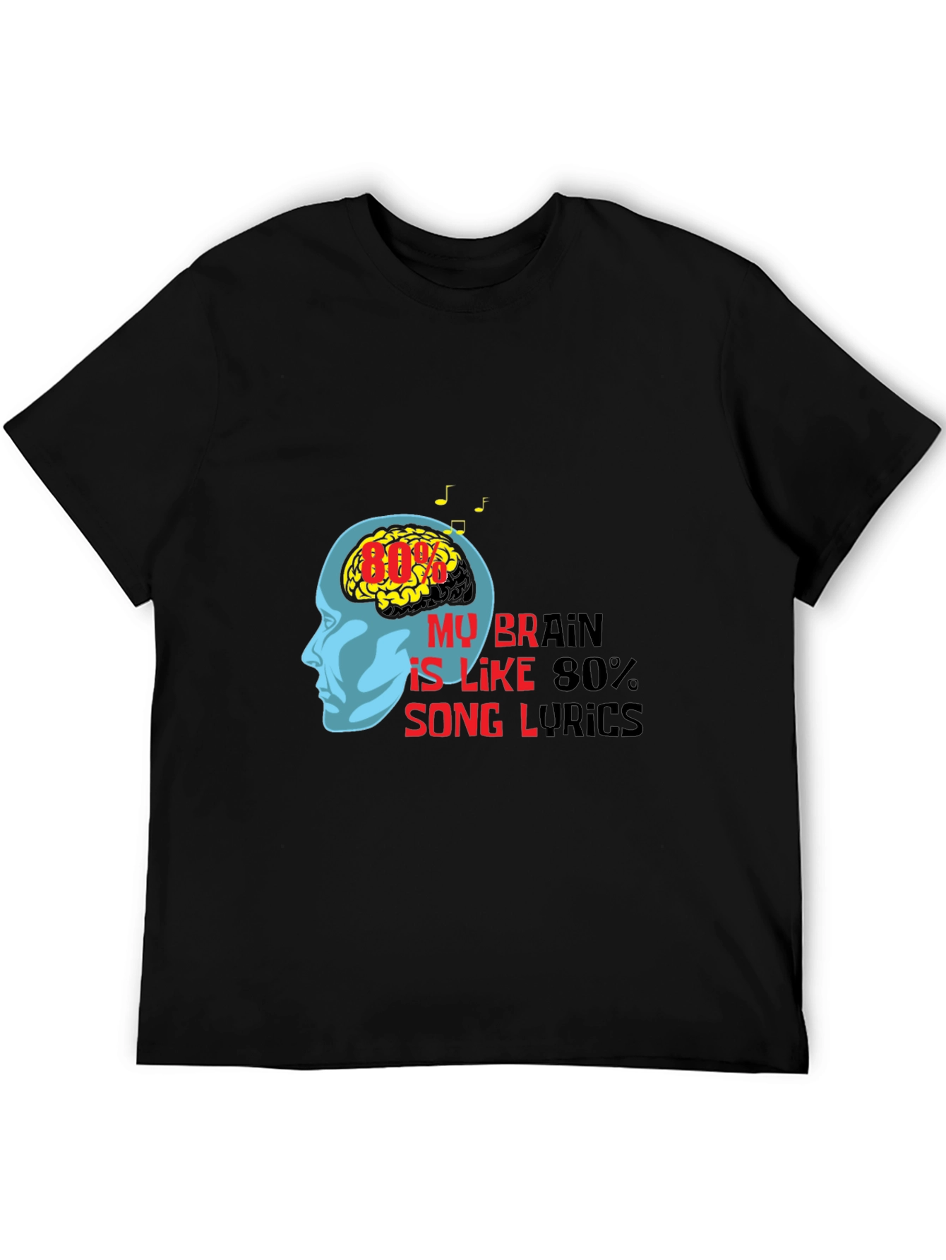 Brain Song Lyrics Graphic Tee - Music Lover T-Shirt