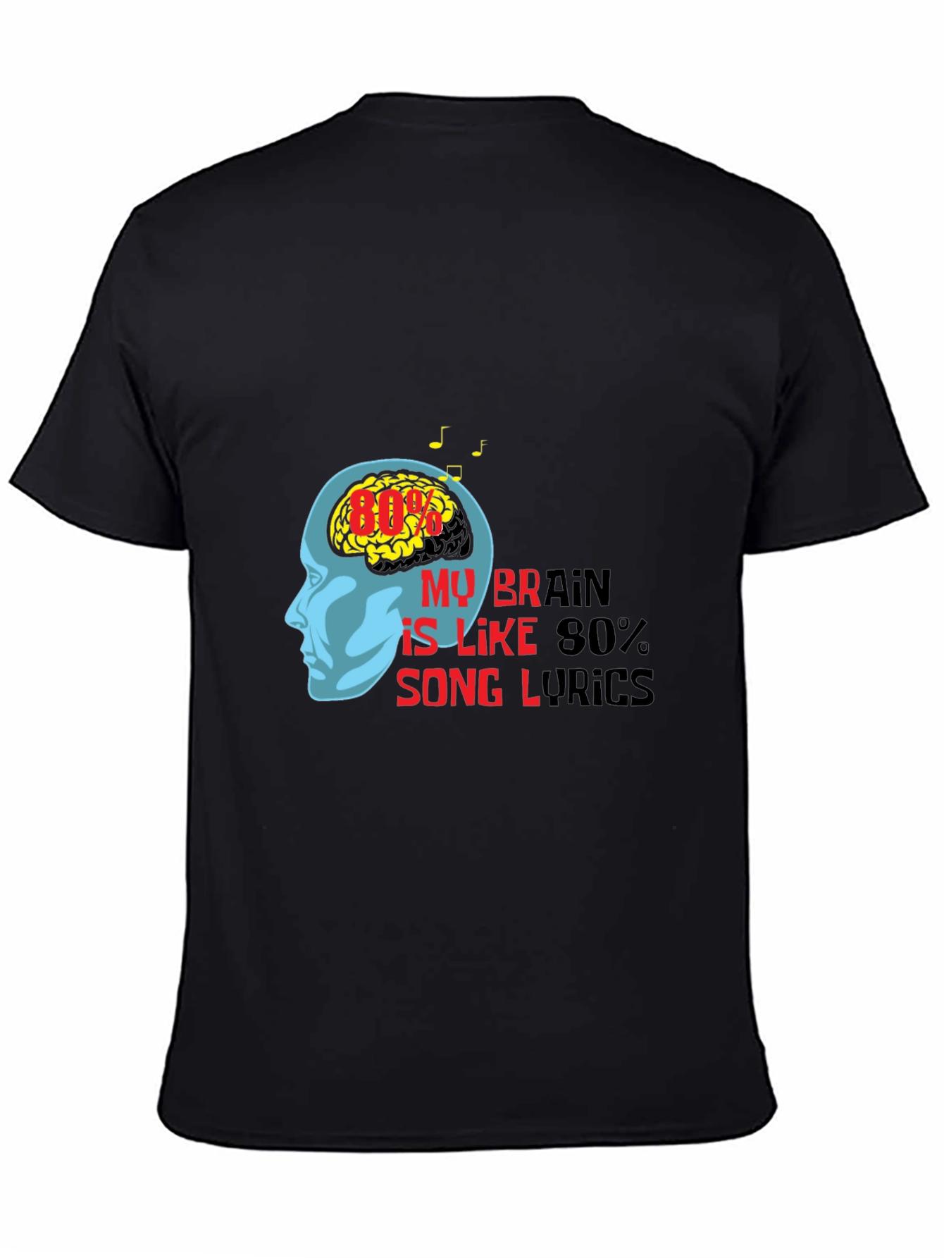 Brain Song Lyrics Graphic Tee - Music Lover T-Shirt